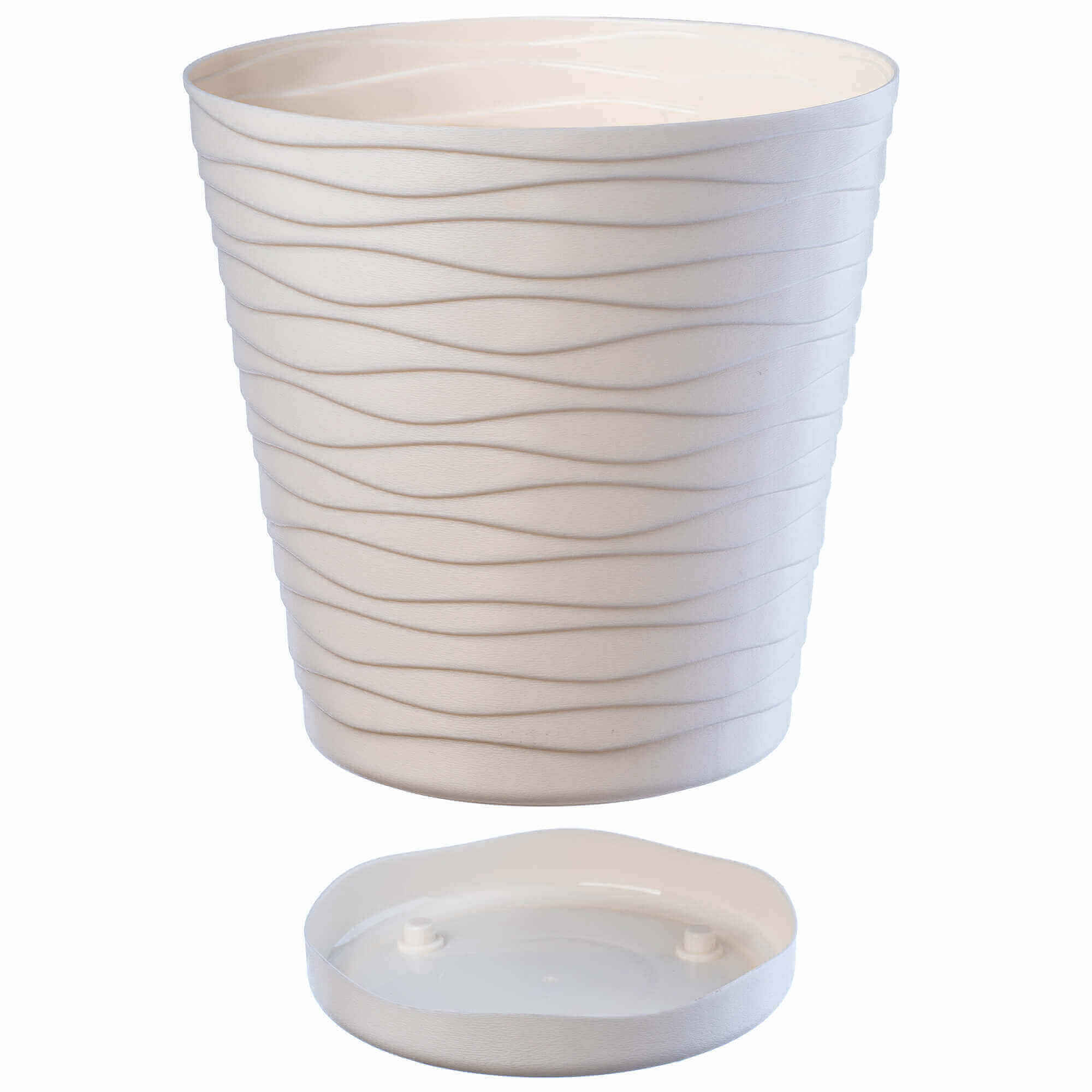 Doniczka z podstawką Greve 21 cm, kremowa