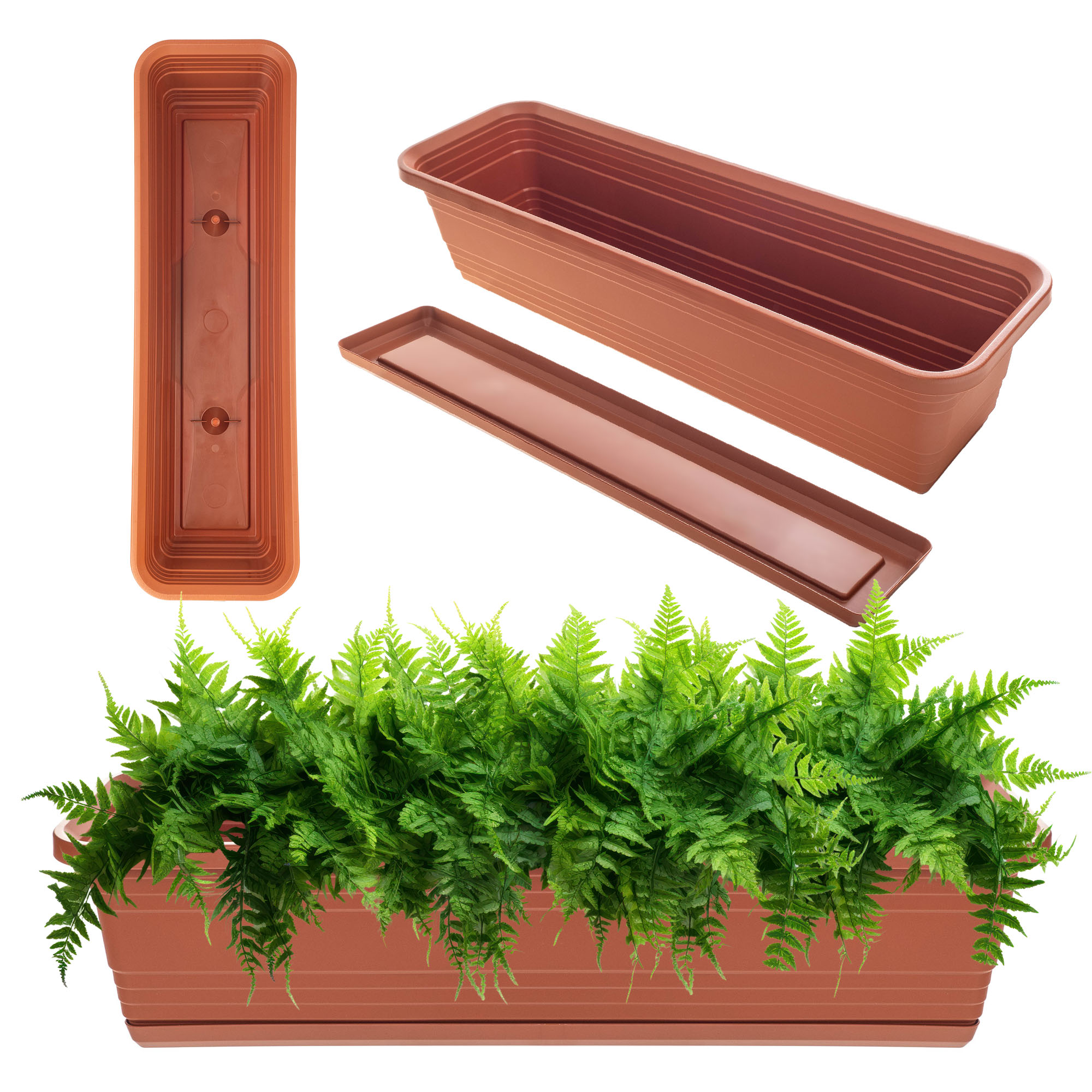 Skrzynka balkonowa z podstawką Paulin 60cm terrakota