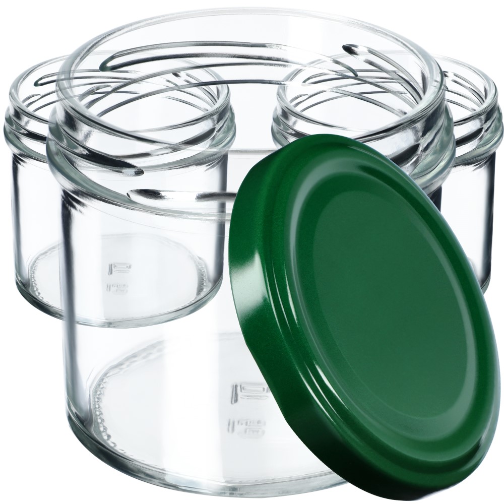 Słoiki Vigo 140ml 10szt 66mm + wieczko zielone