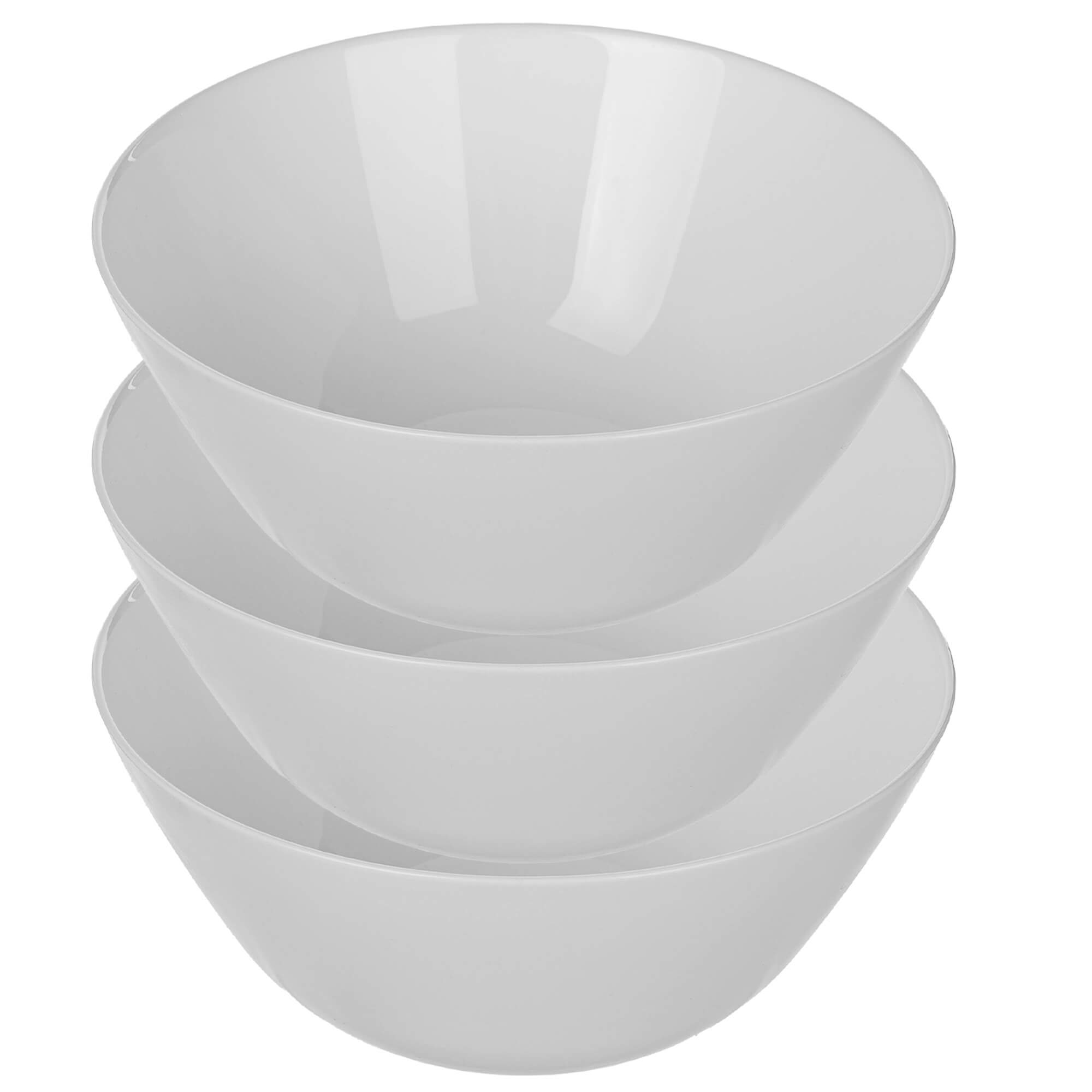 Salaterka szklana Datena 18 cm biała 3 szt.