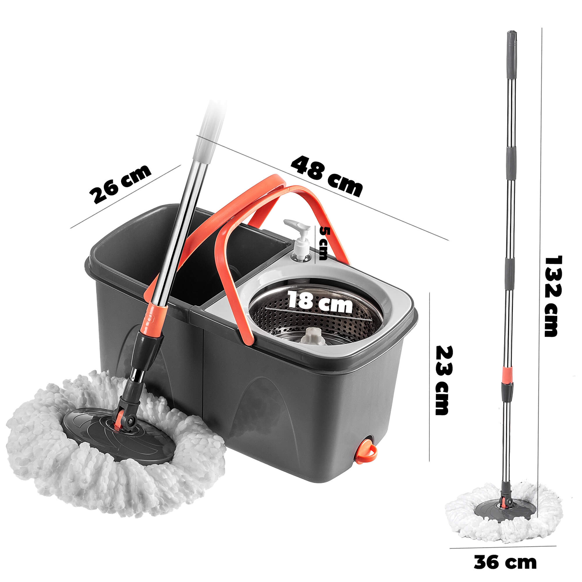 Mop obrotowy do podłogi Hoje 132cm