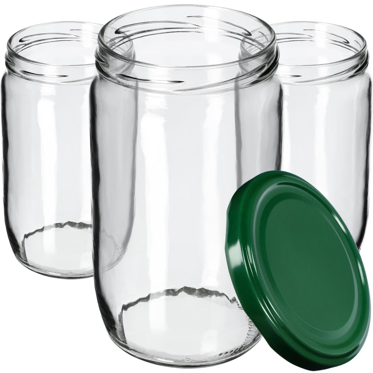 Słoiki na przetwory Niva 720ml 48szt 82mm + wieczka zielone