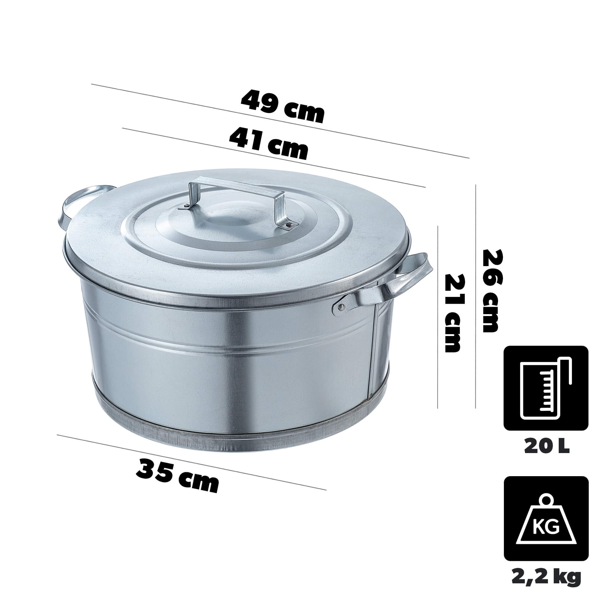 Garnek stalowy do pasteryzacji Morro 20L