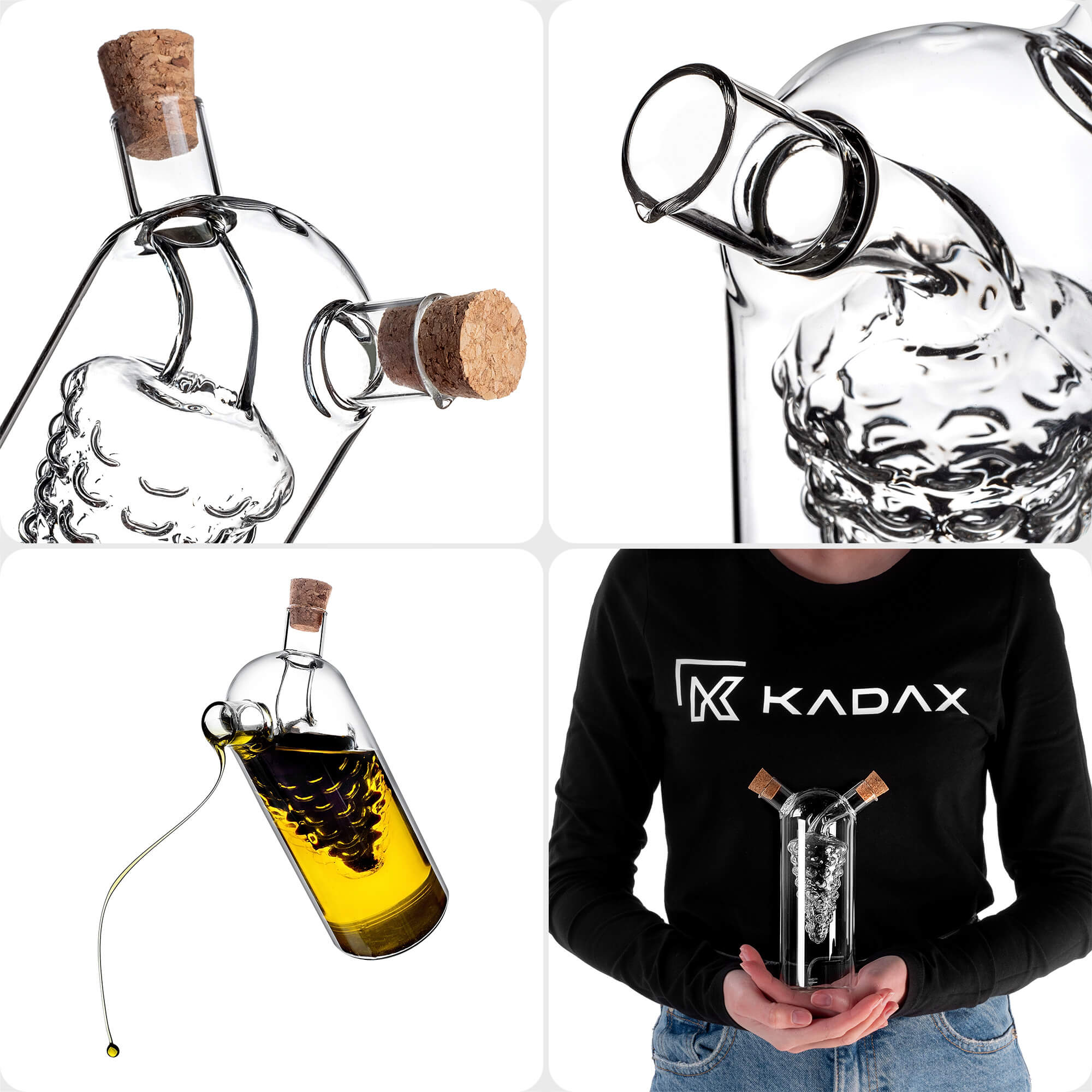 Butelka na oliwę i ocet Bergolo 300ml + 50ml