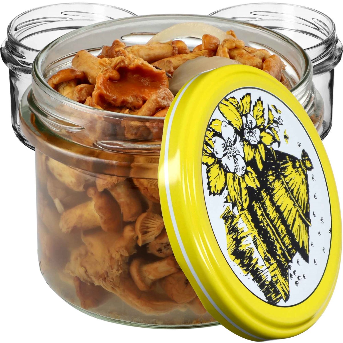 Słoiki na przetwory Tartu 235ml 10szt 82mm + wieczka "Pszczoły"