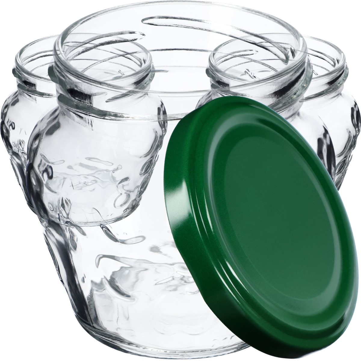 Słoiki Kemi 200ml 50szt 66mm + wieczka zielone