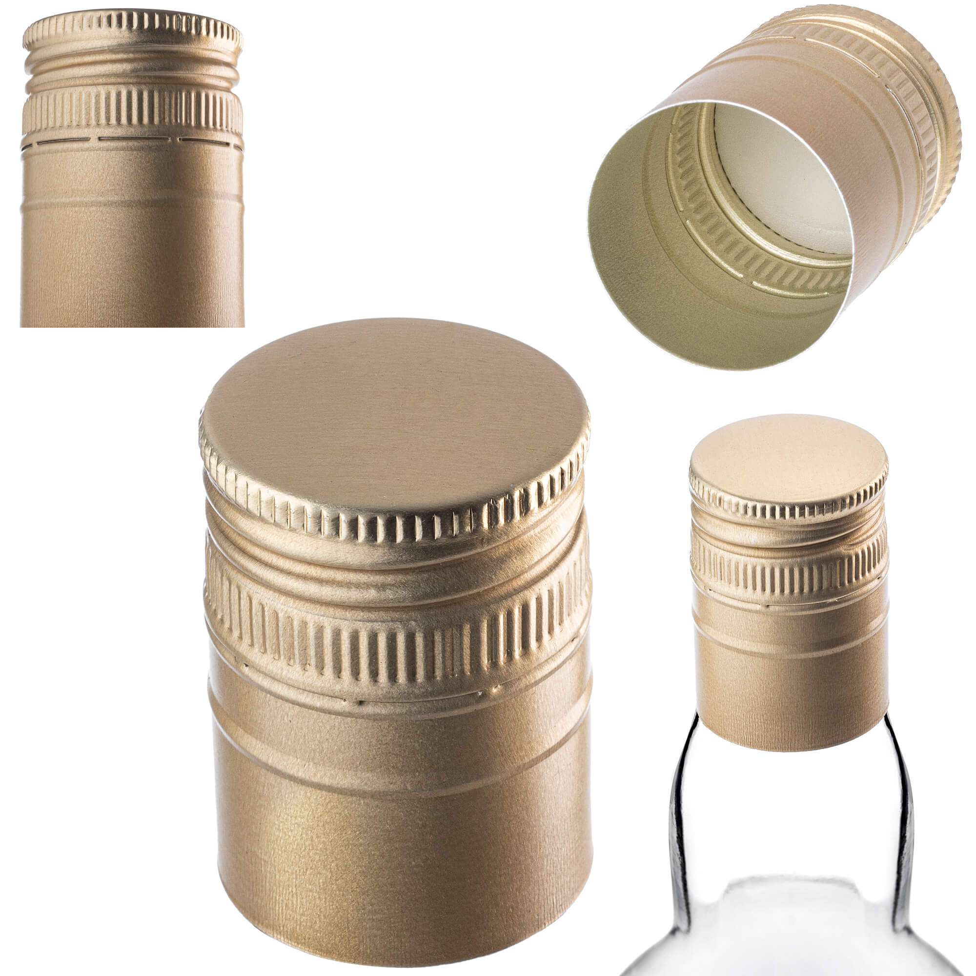 Aluminiowa zakrętka do butelek Annot fi 31.5mm długa złota 10 szt.