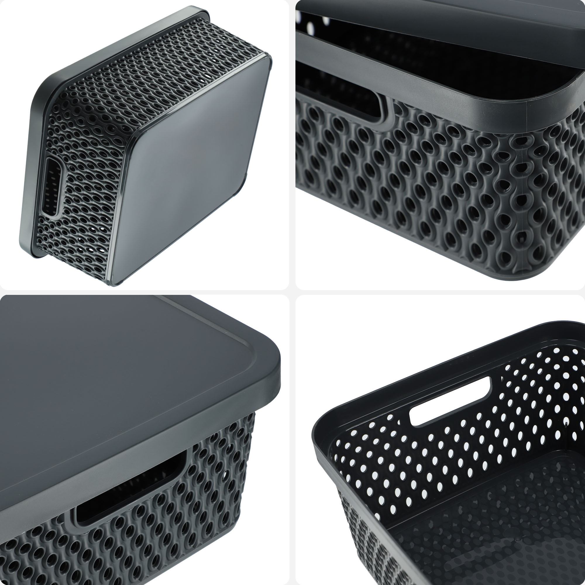 Koszyk z pokrywą do przechowywania Pau 12L szary