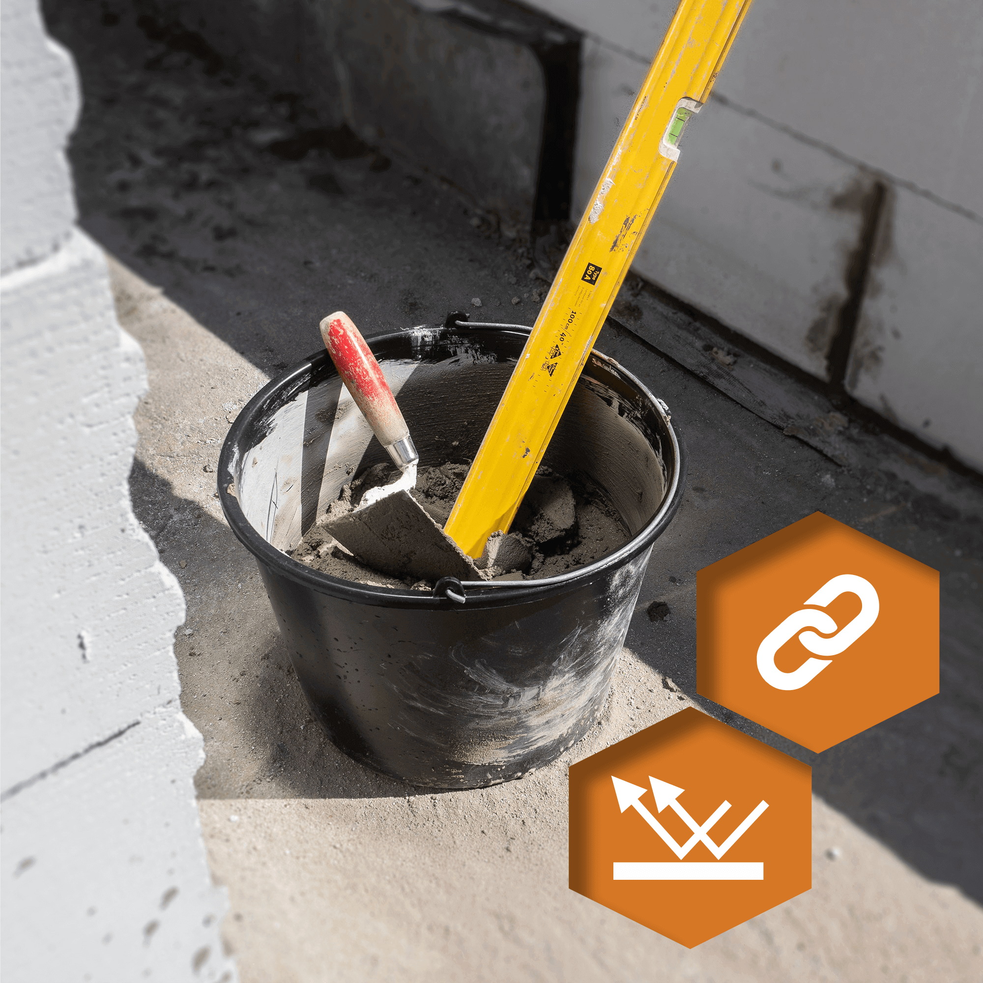 Wiadro budowlane Bado 12L, czarne 5 szt.