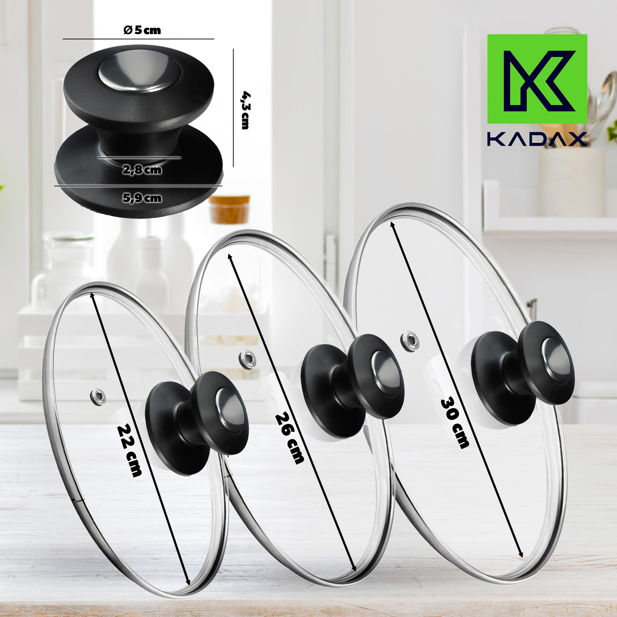 Zestaw pokryw żaroodpornych Barletta 22,26,30 cm