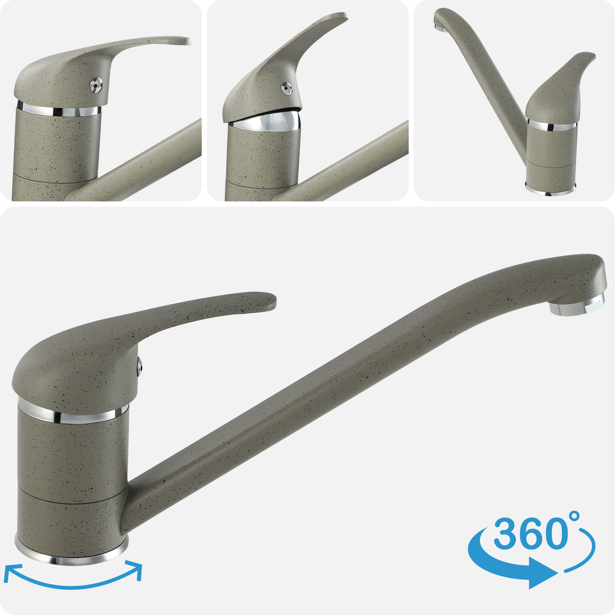 Bateria kuchenna Gospo Rox stojąca, szara