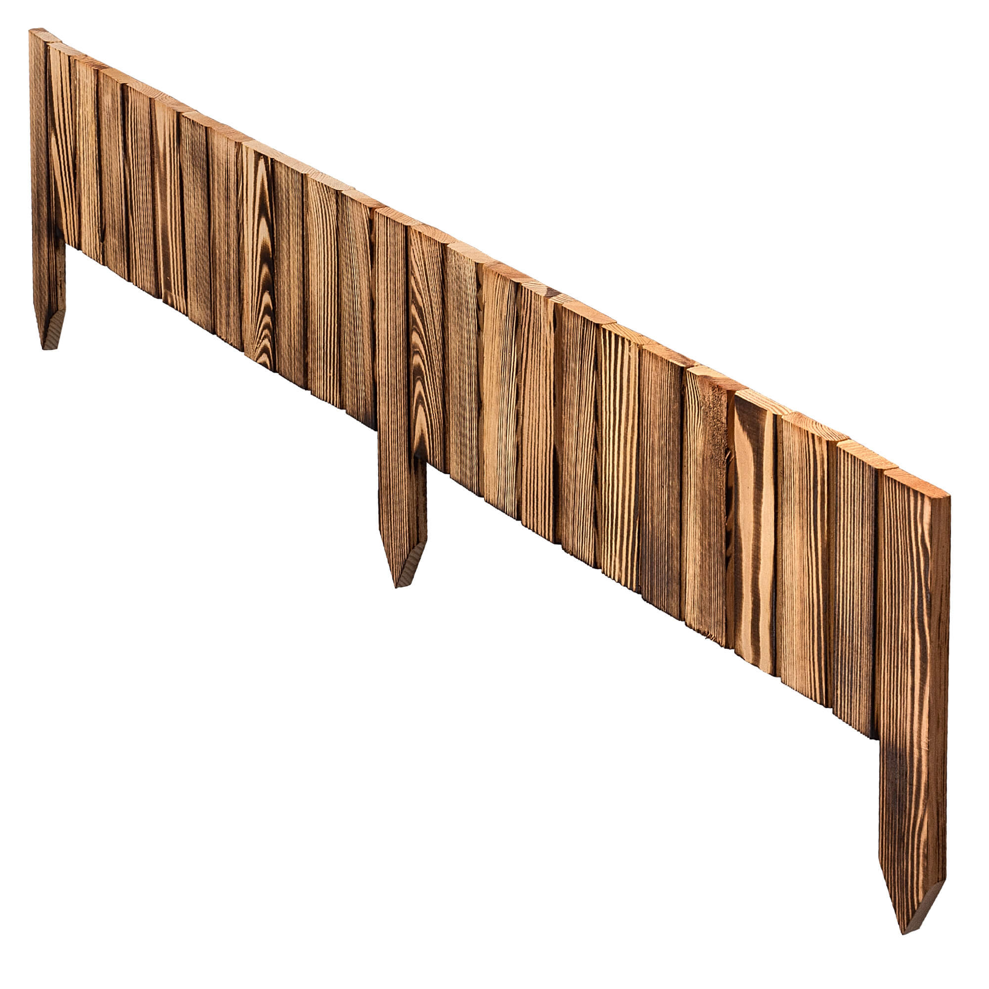 Płotek drewniany rollborder Ansjo obrzeże 115 x 15 cm opalany