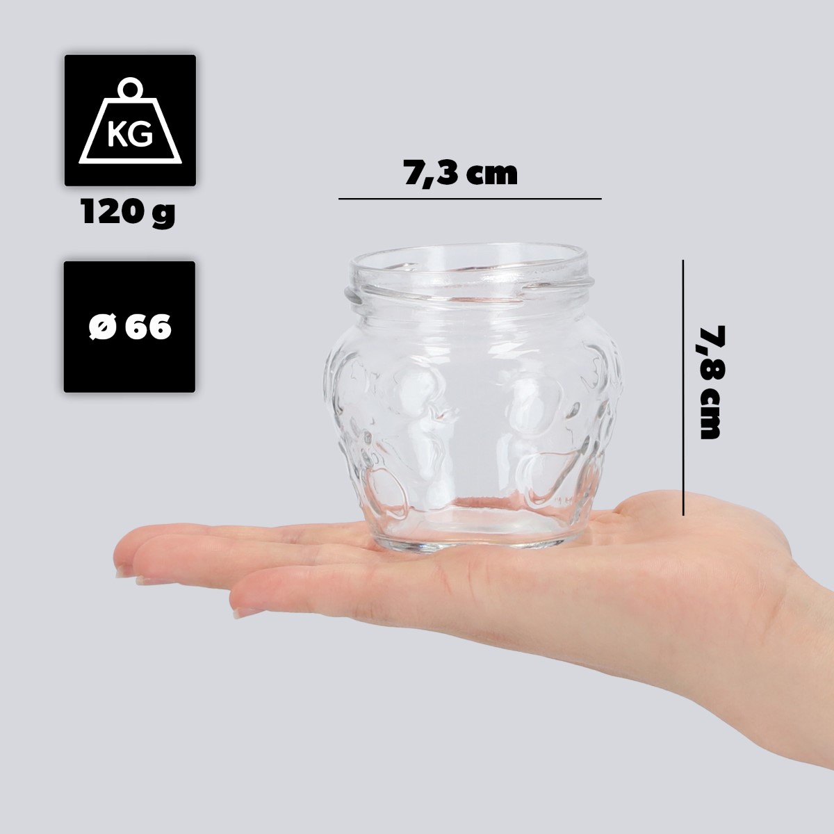 Słoiki Kemi 200ml 20szt 66mm bez wieczka