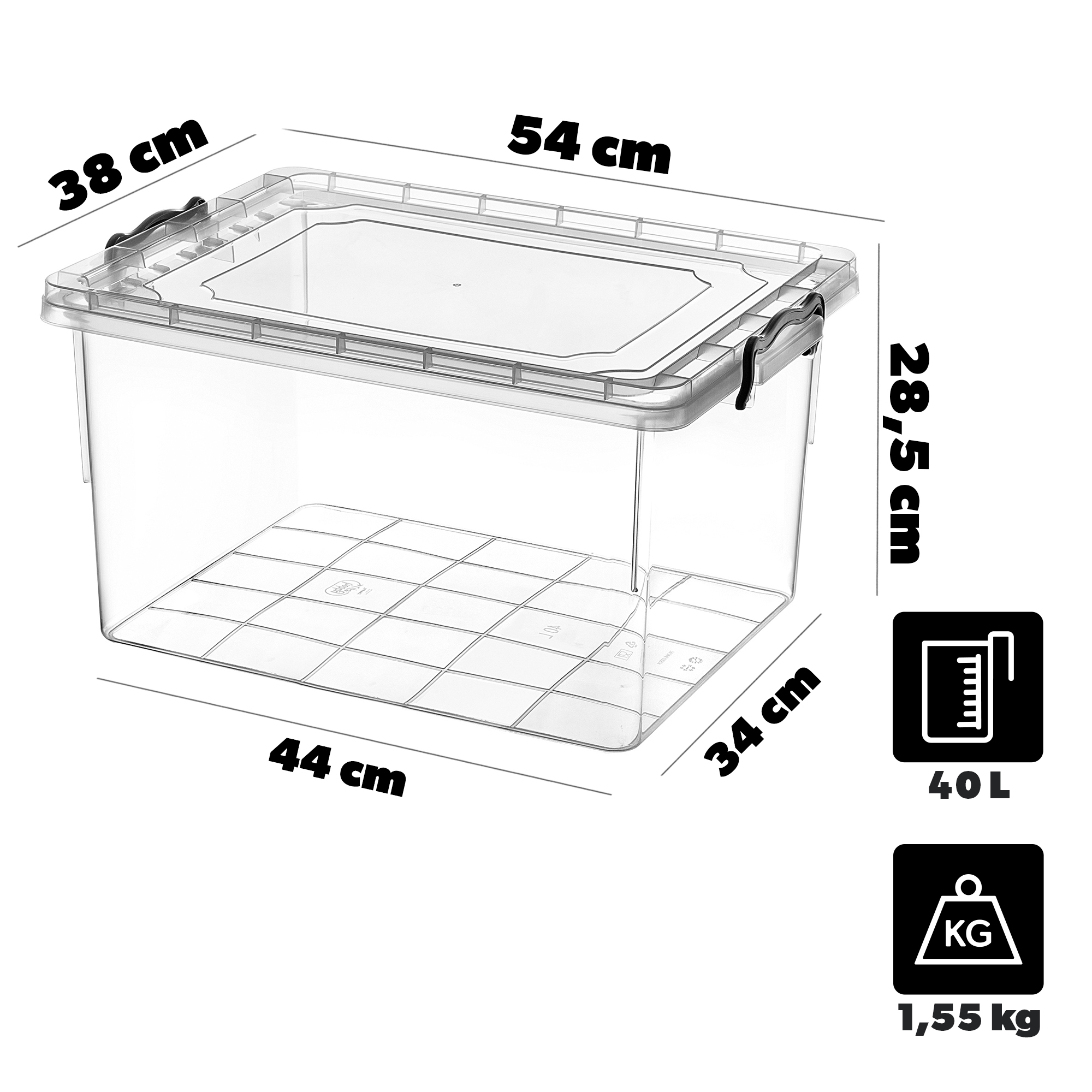 Pojemnik na ramki miodu Colle 40L, dla ramek Langstroth i Dadant