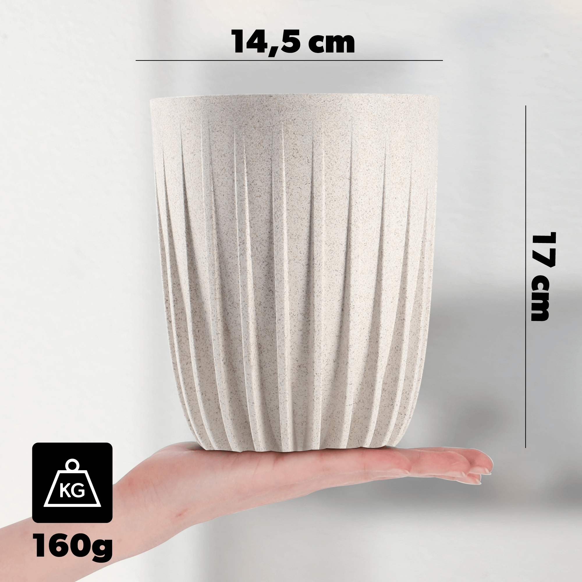 Eko doniczka z wkładem Costa 14 cm, biała
