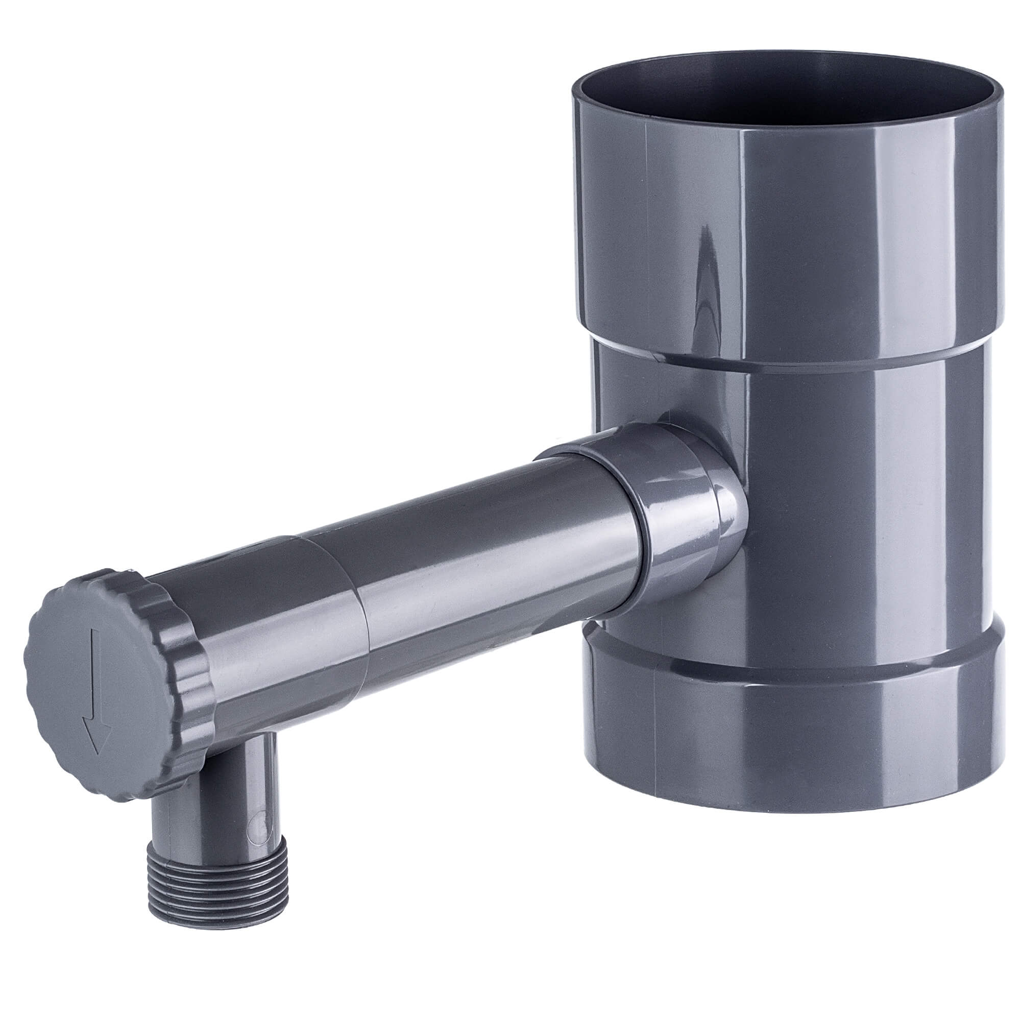 Zbieracz wody deszczowej Nancras z zaworem, 100 mm, szary