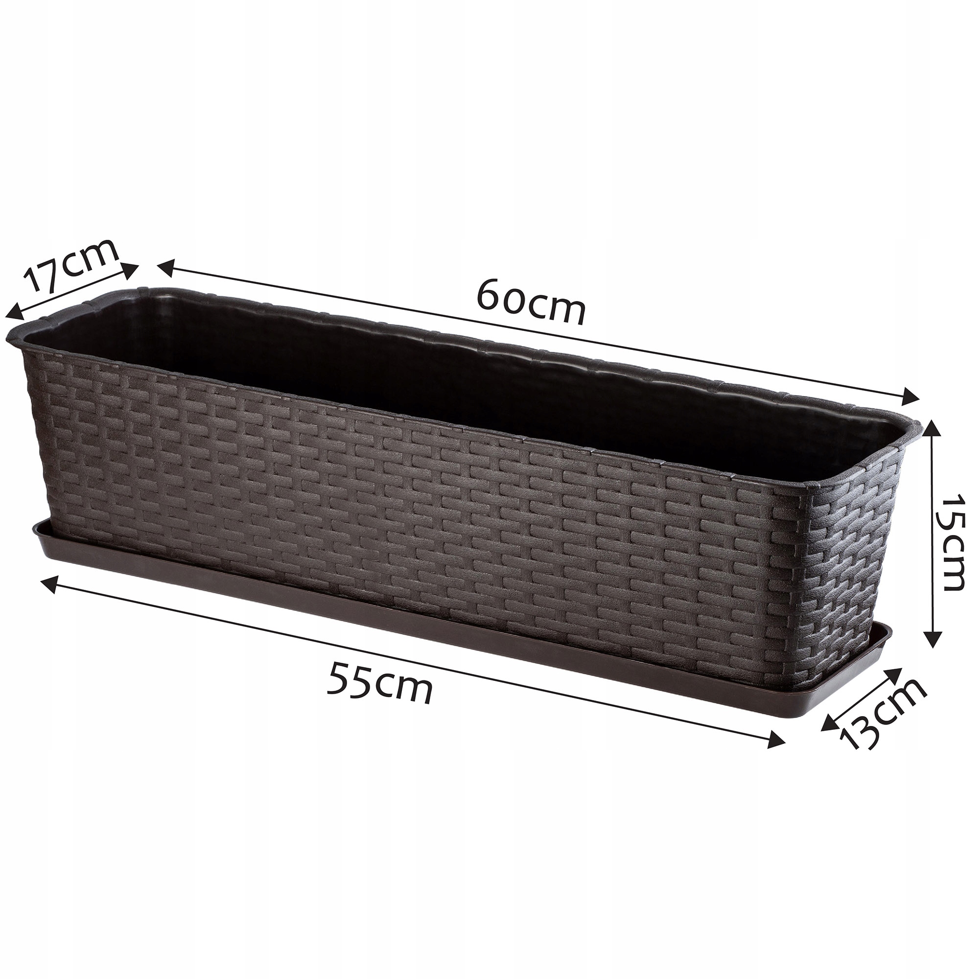 Podstawka pod doniczkę balkonową 60cm brązowa