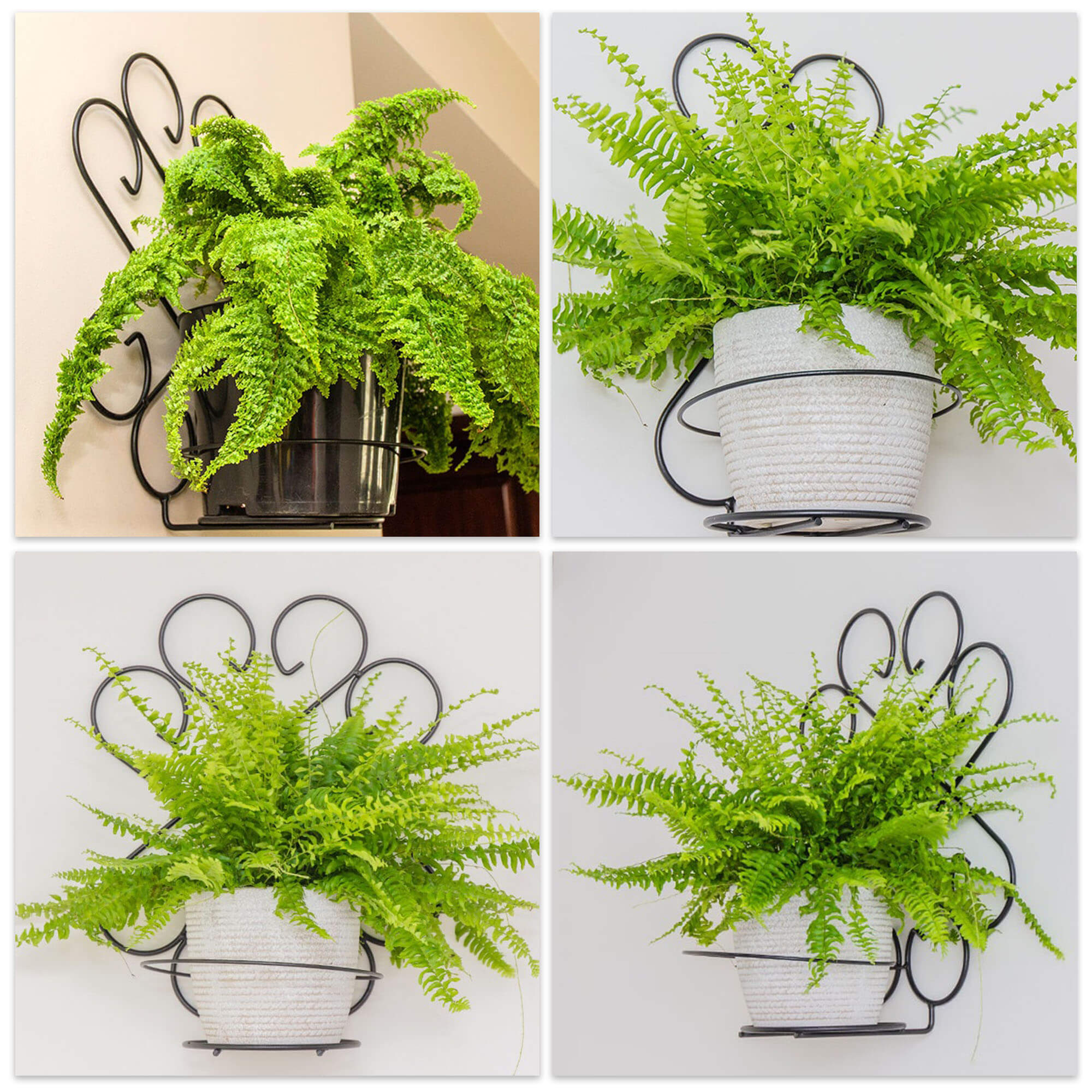 Kwietnik wiszący metalowy 39 x 28 cm, czarny