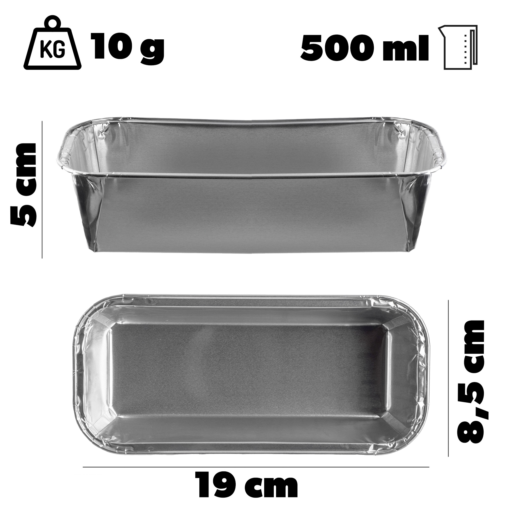 Foremki aluminiowe RAVI 500ml 5szt