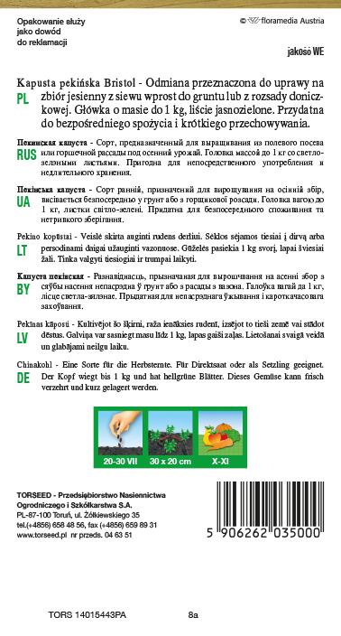 Kapusta pekińska Bristol 0,5g