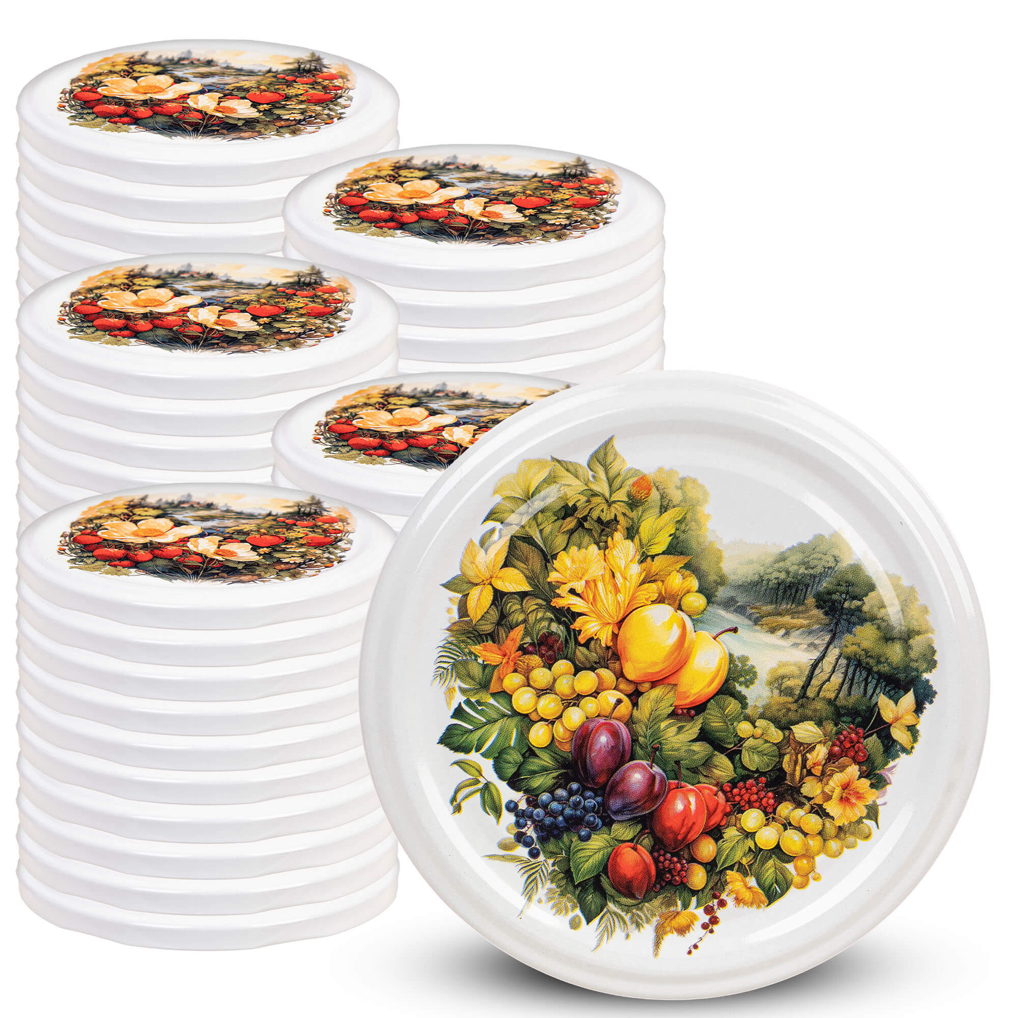 Metalowe wieczka do słoików Virbo 50szt fi 82mm "Dolina"