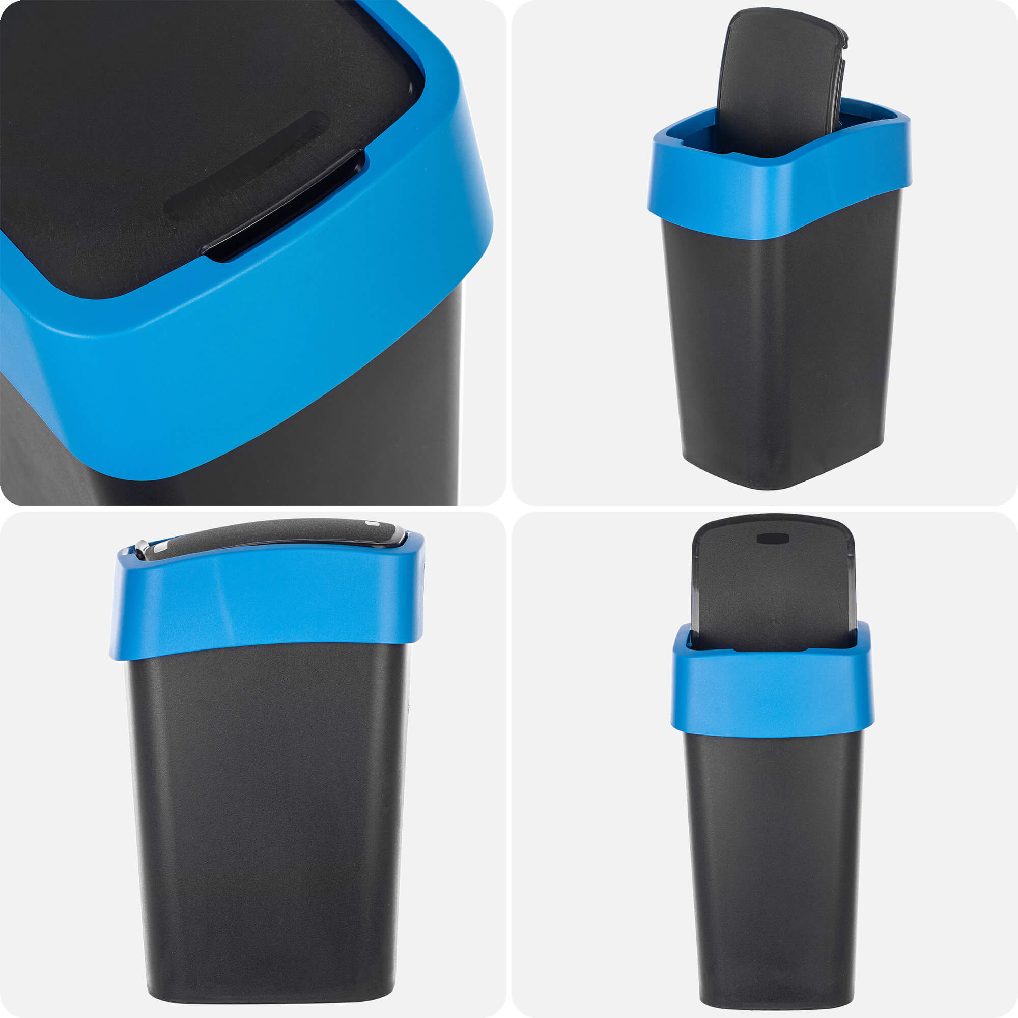 Kosz na śmieci Curver Flip Bin 25L czarno-niebieski