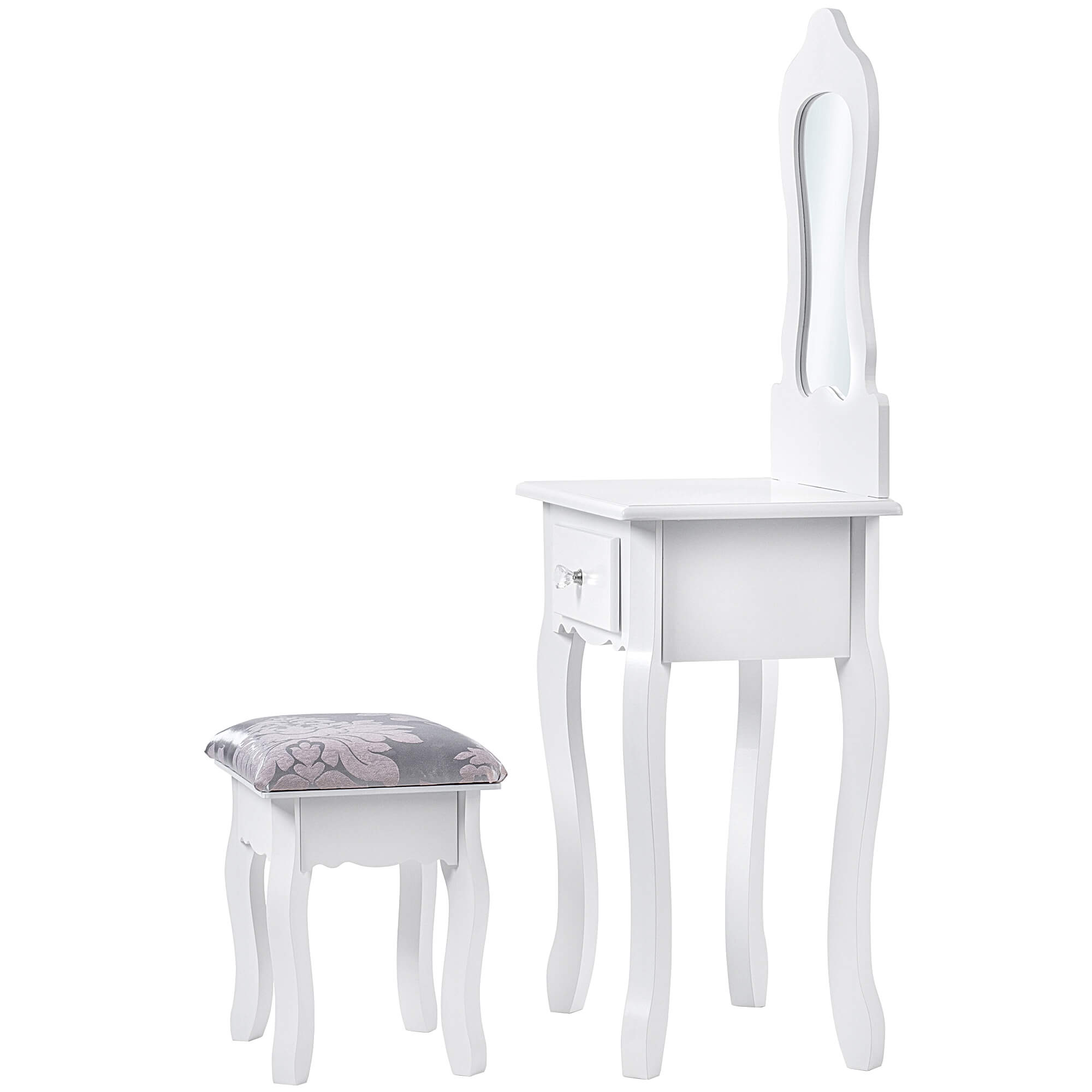 Toaletka kosmetyczna Schio z taboretem dla dzieci 115 x 50 cm, biała