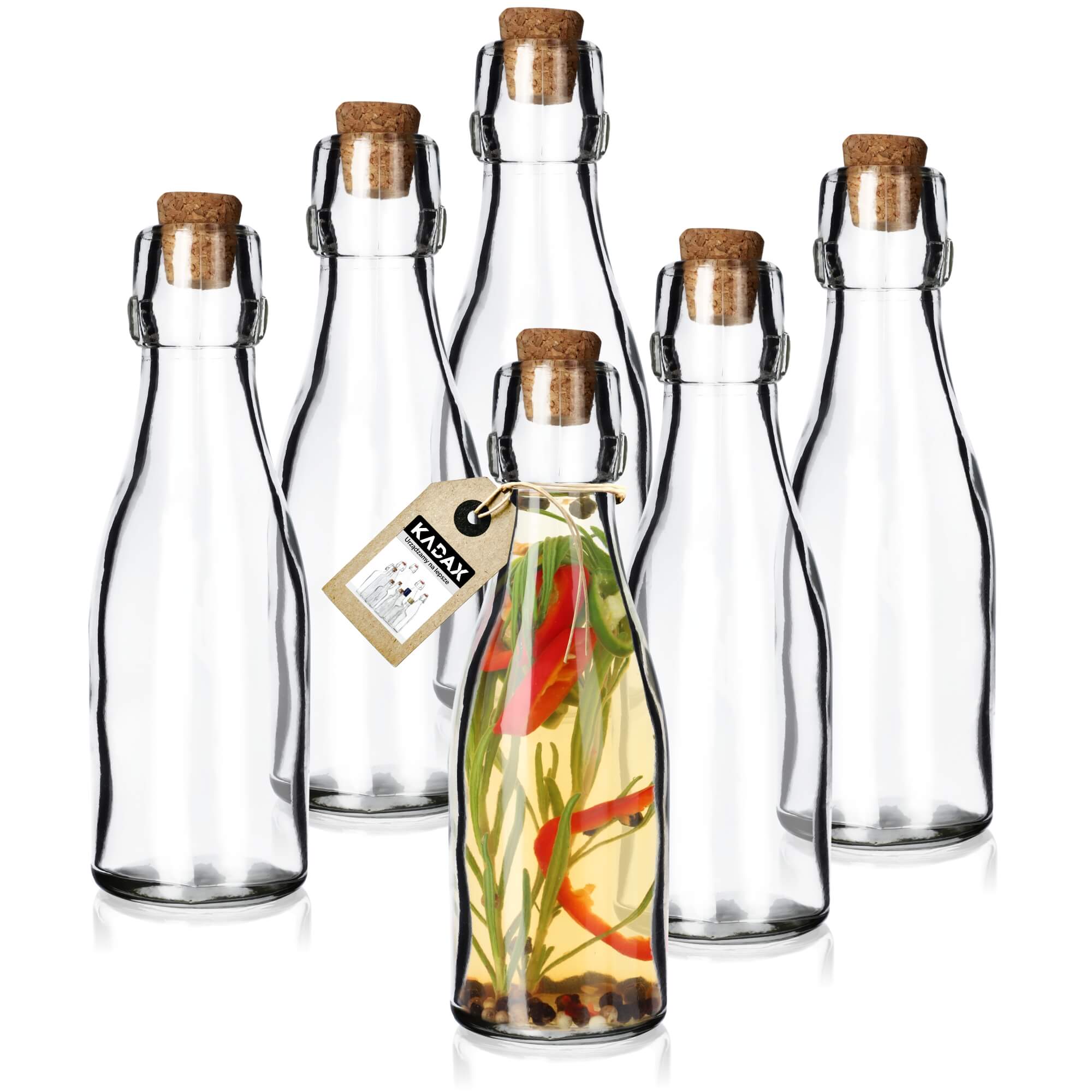 Butelka Arome z korkiem na płynne przyprawy 150 ml, 6 szt.