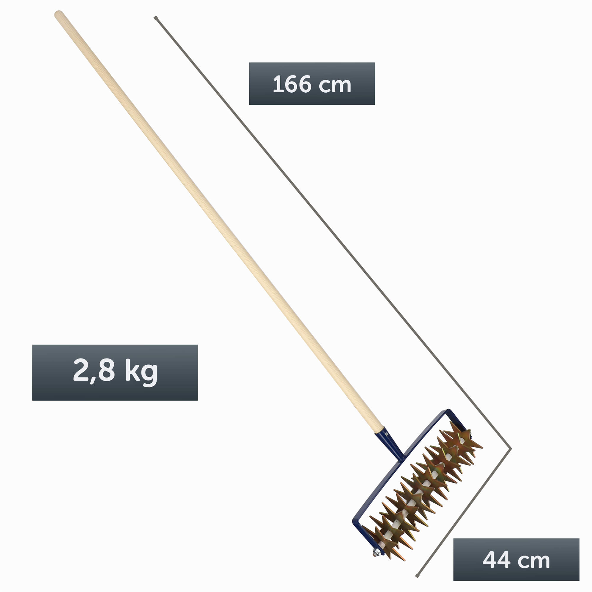Spulchniacz obrotowy Kesti 166 x 44 cm, niebieski