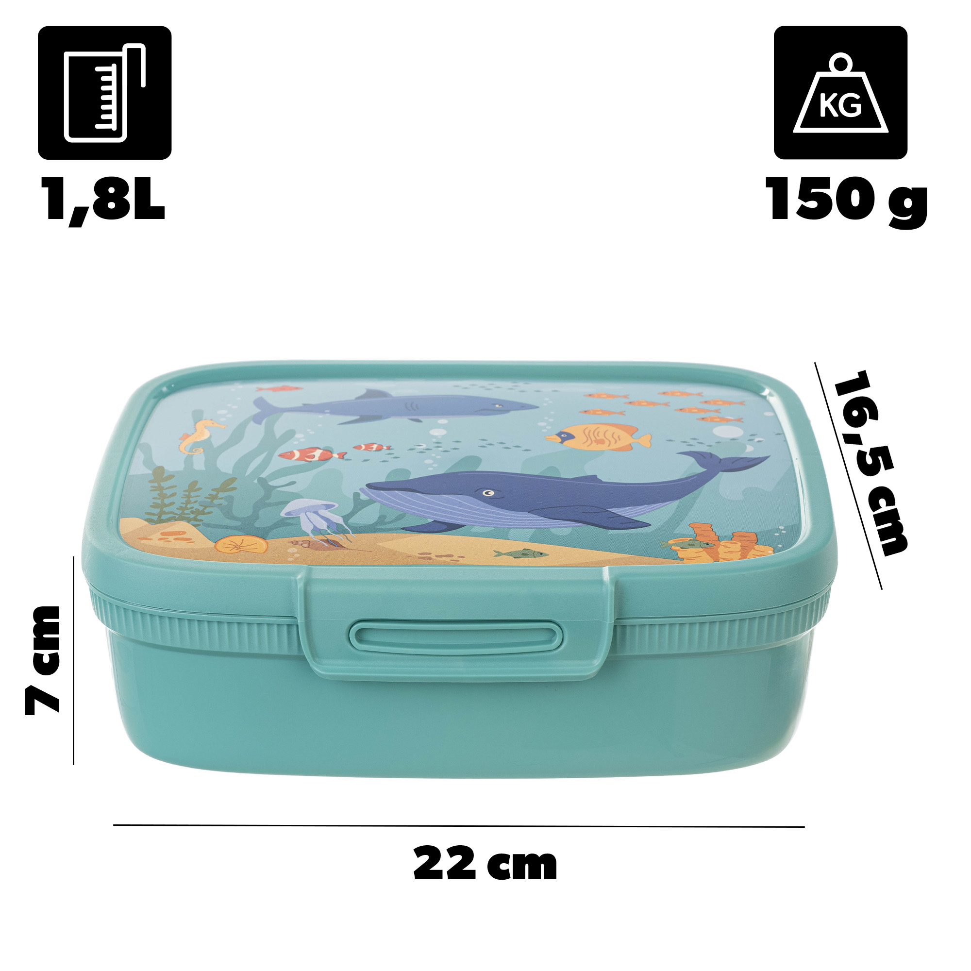 Pojemnik na żywność CURVER Snap Box prostokątny z przegrodą 1.8L