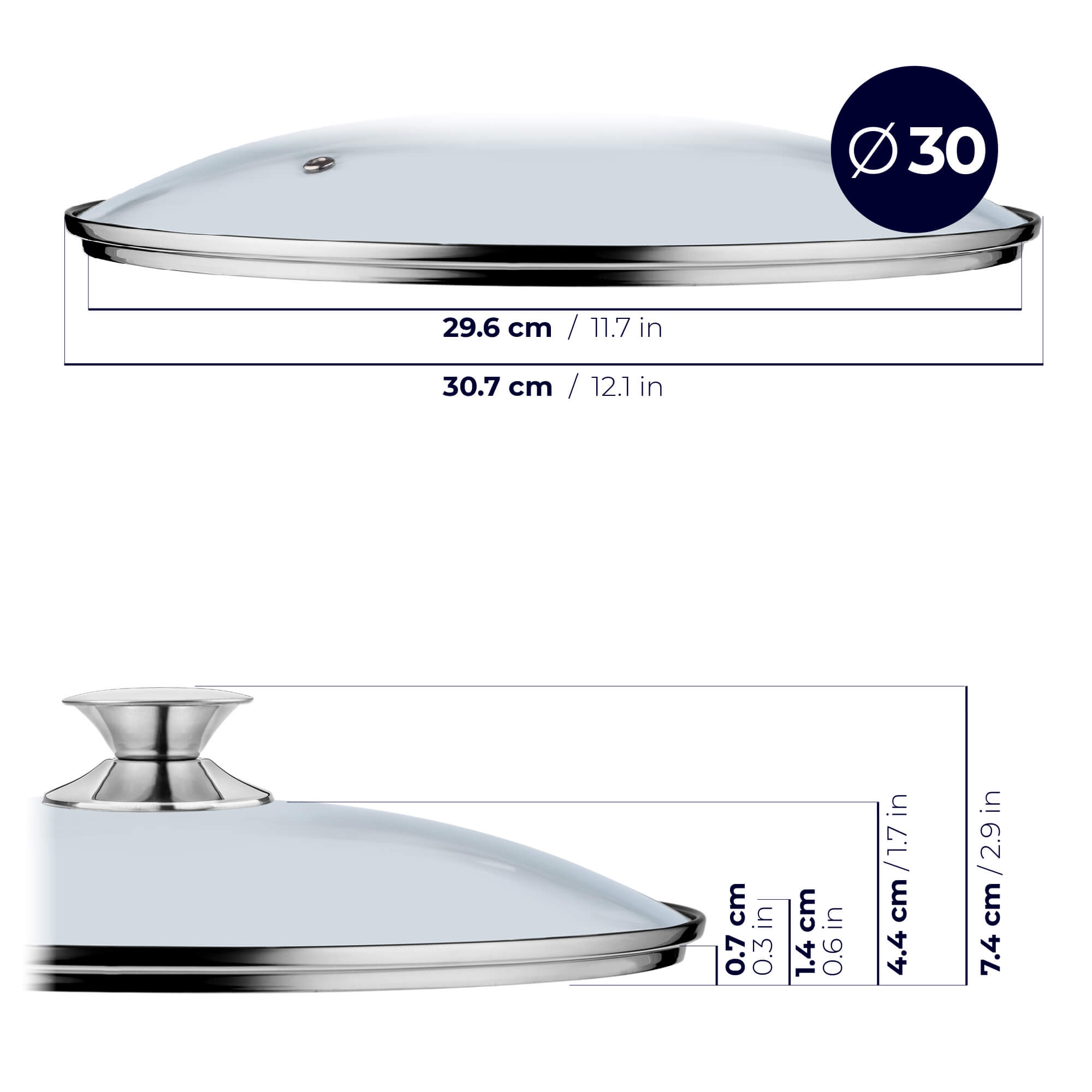 Zestaw pokryw żaroodpornych Salerno 22,26,30 cm