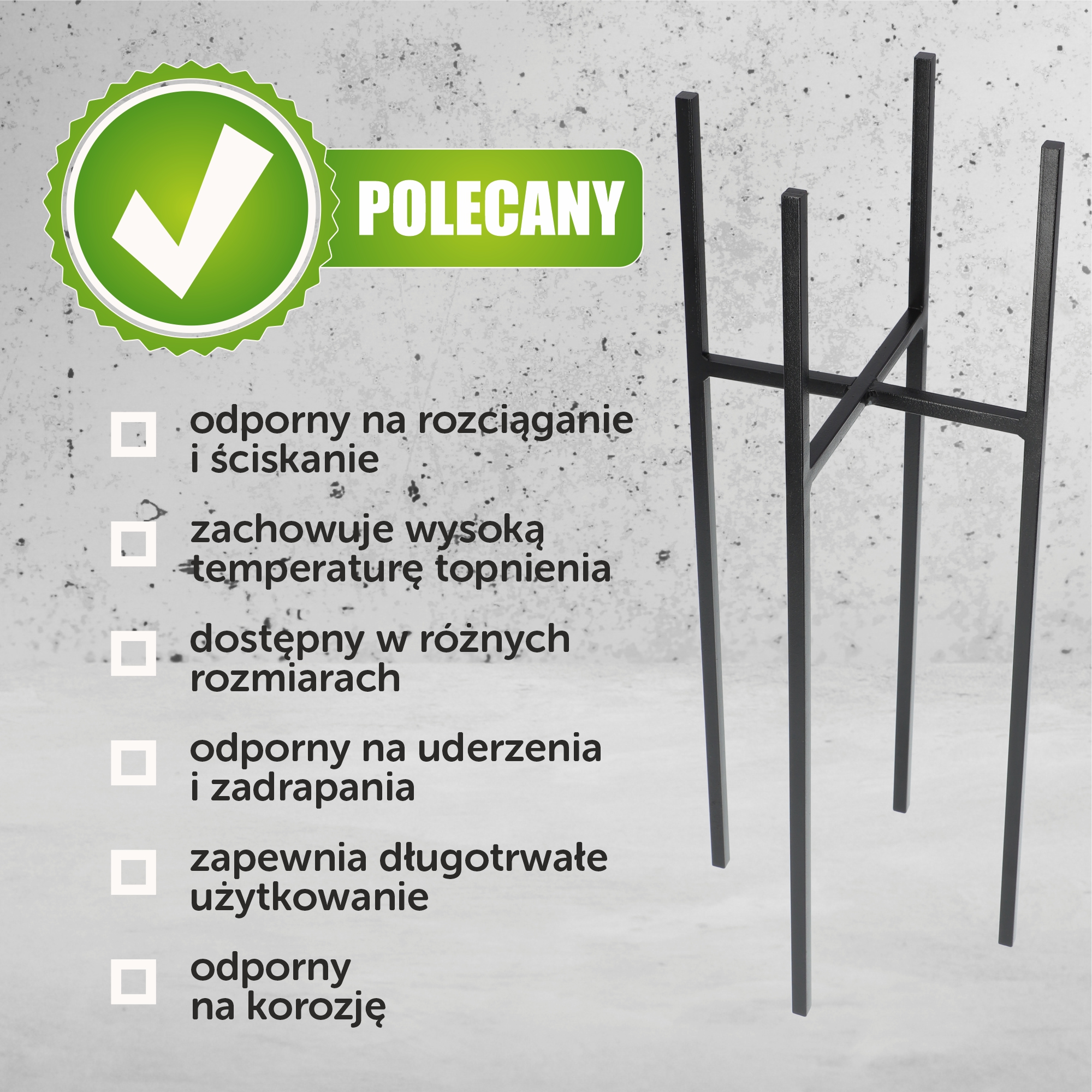 Kwietnik stojący stalowy Sabatini 67 x 22 cm, czary