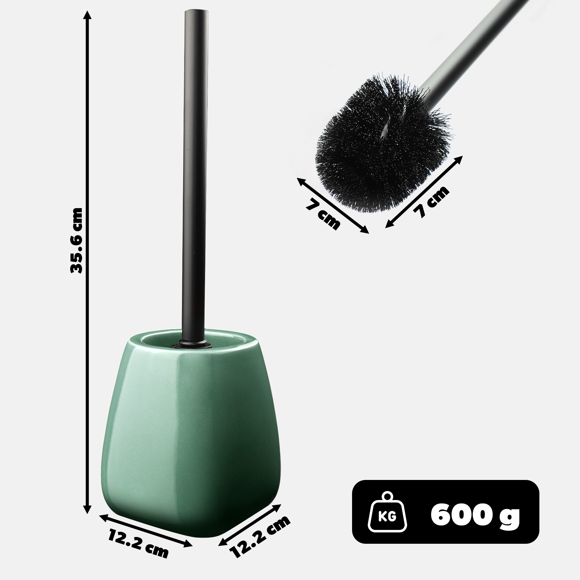 Zestaw łazienkowy Ivo dozownik + kubek + szczotka Wc, zielony