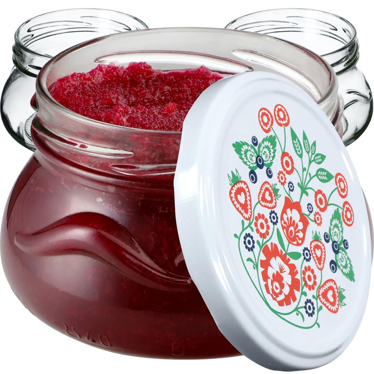 Słoiki na przetwory Raja 300ml 100szt 82mm + wieczka "Folklor"