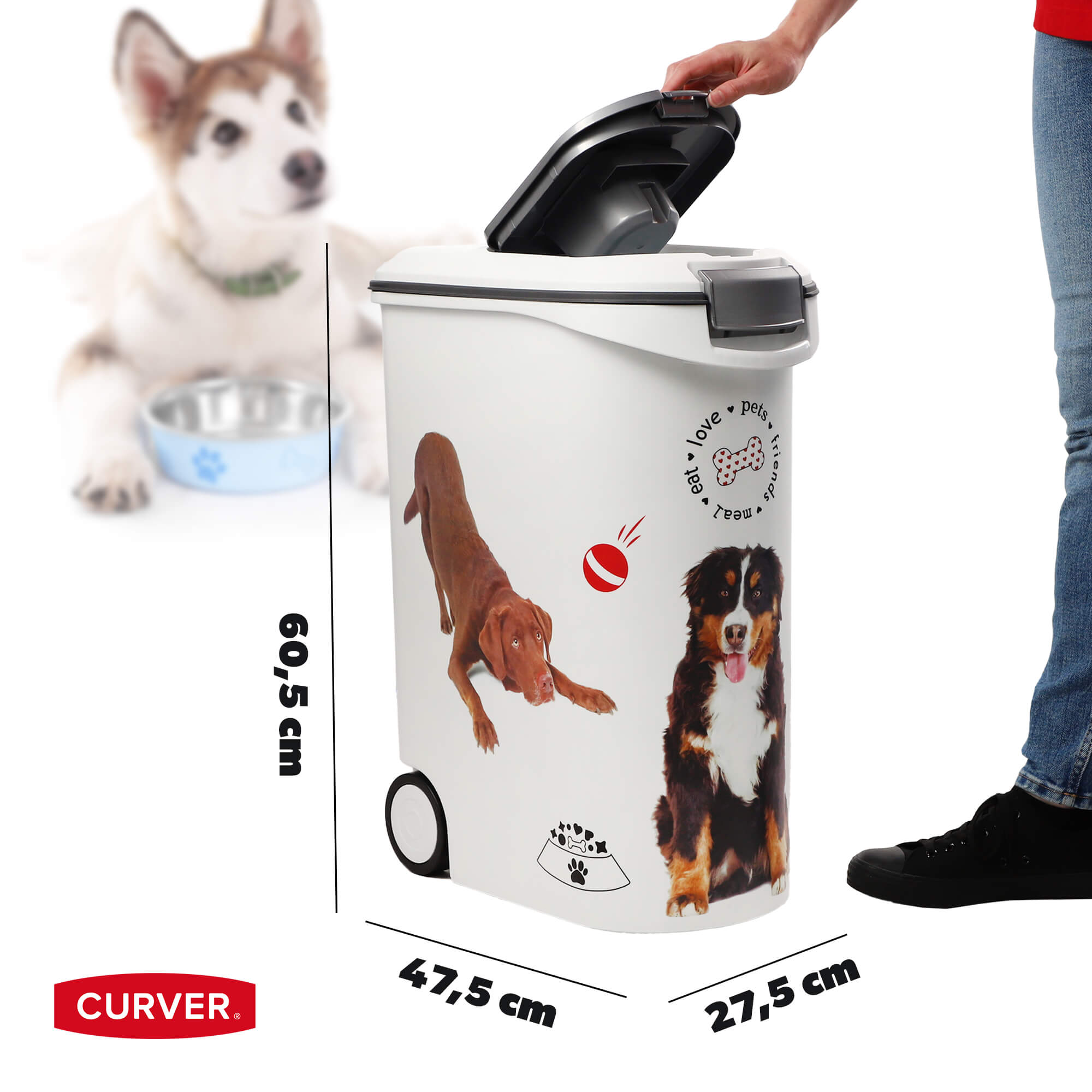 Pojemnik na karmę dla psa Curver 20 kg, biały
