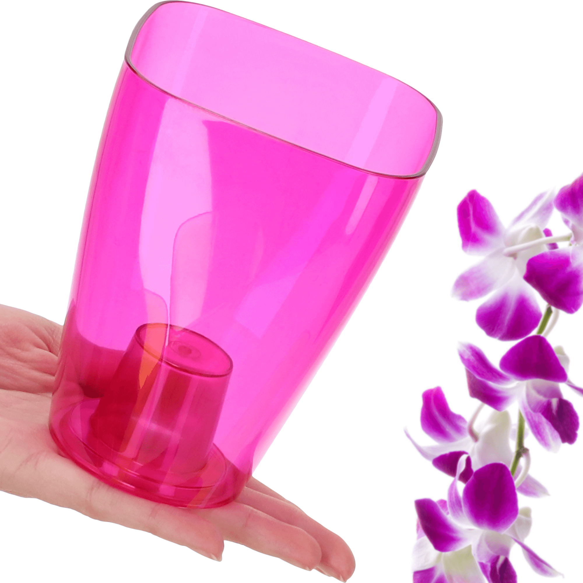 Doniczka kwadratowa Menfi 9 cm, różowa