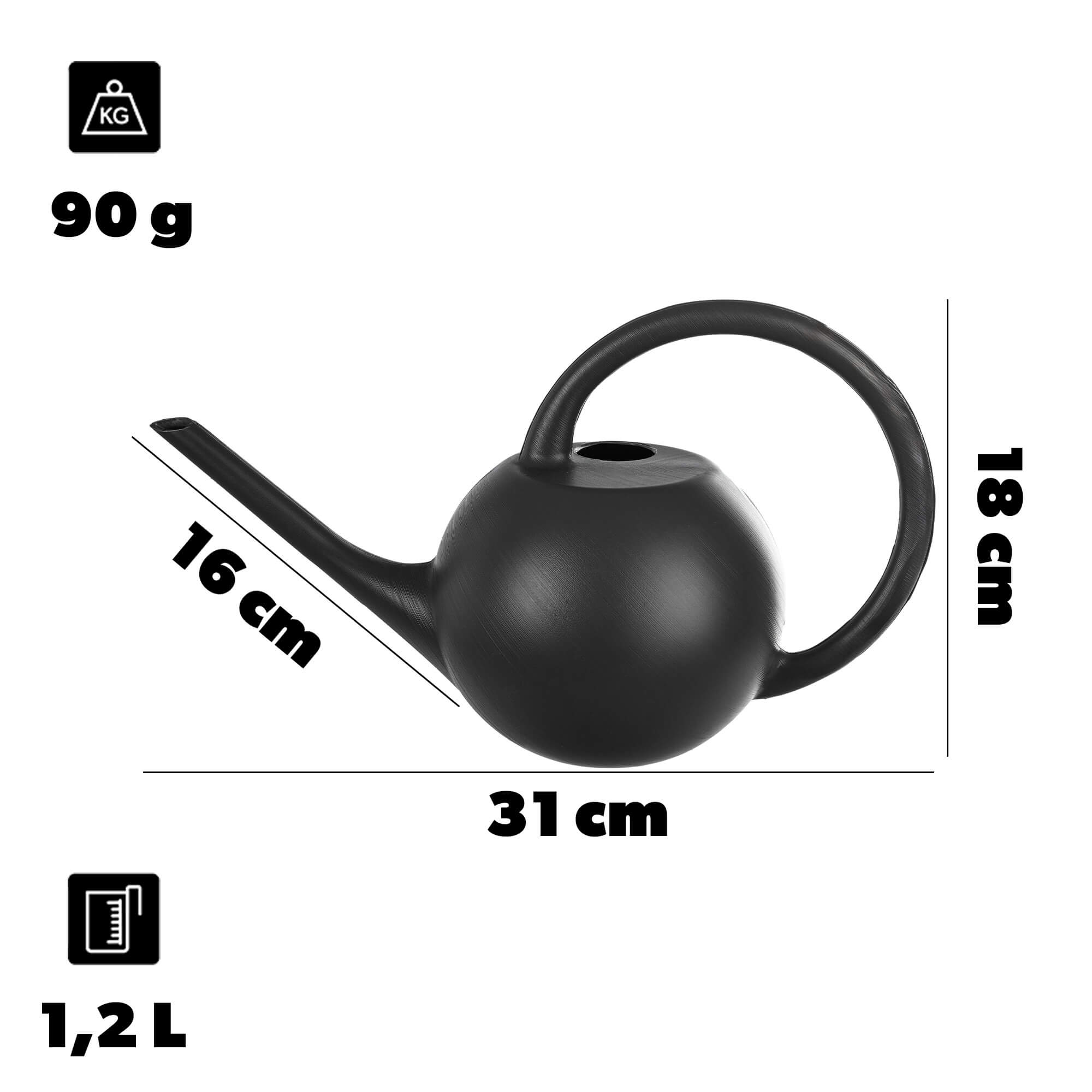 Konewka Ginai 1.2L czarna