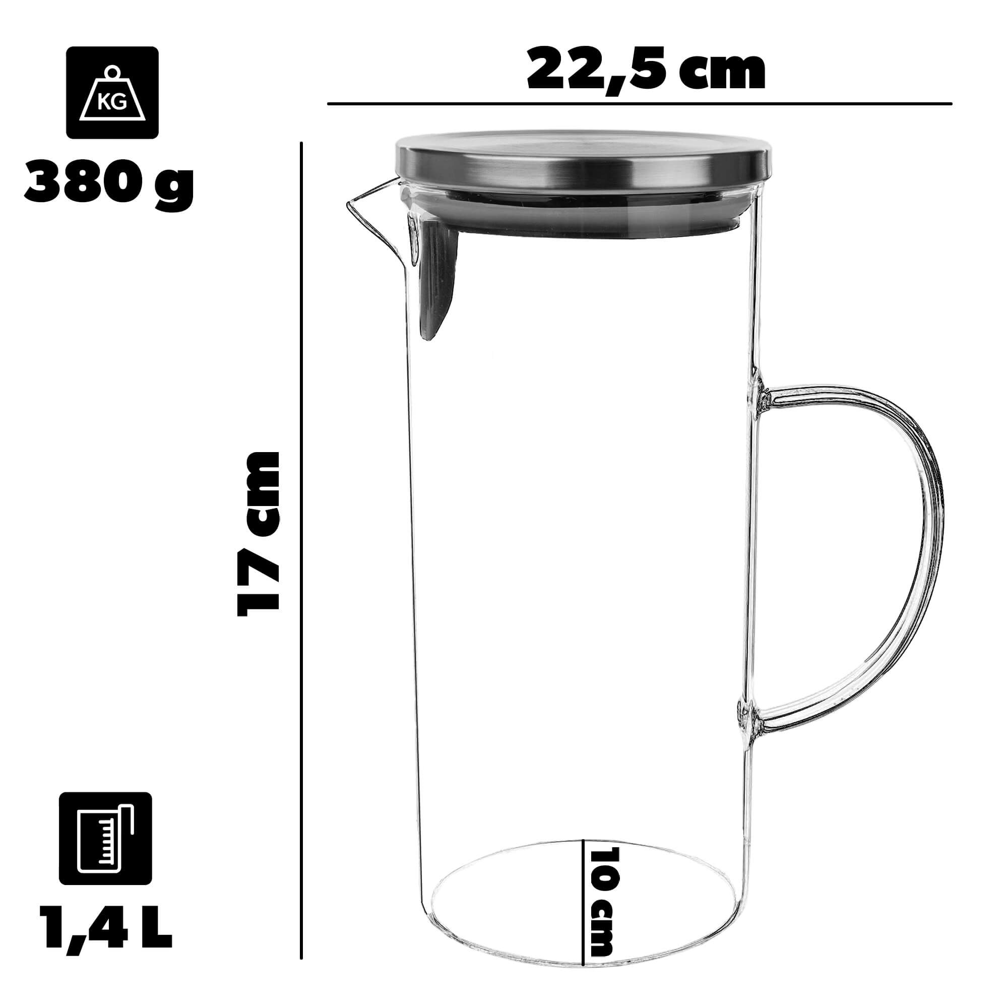 Dzbanek żaroodporny z sitkiem Gova 1.4L