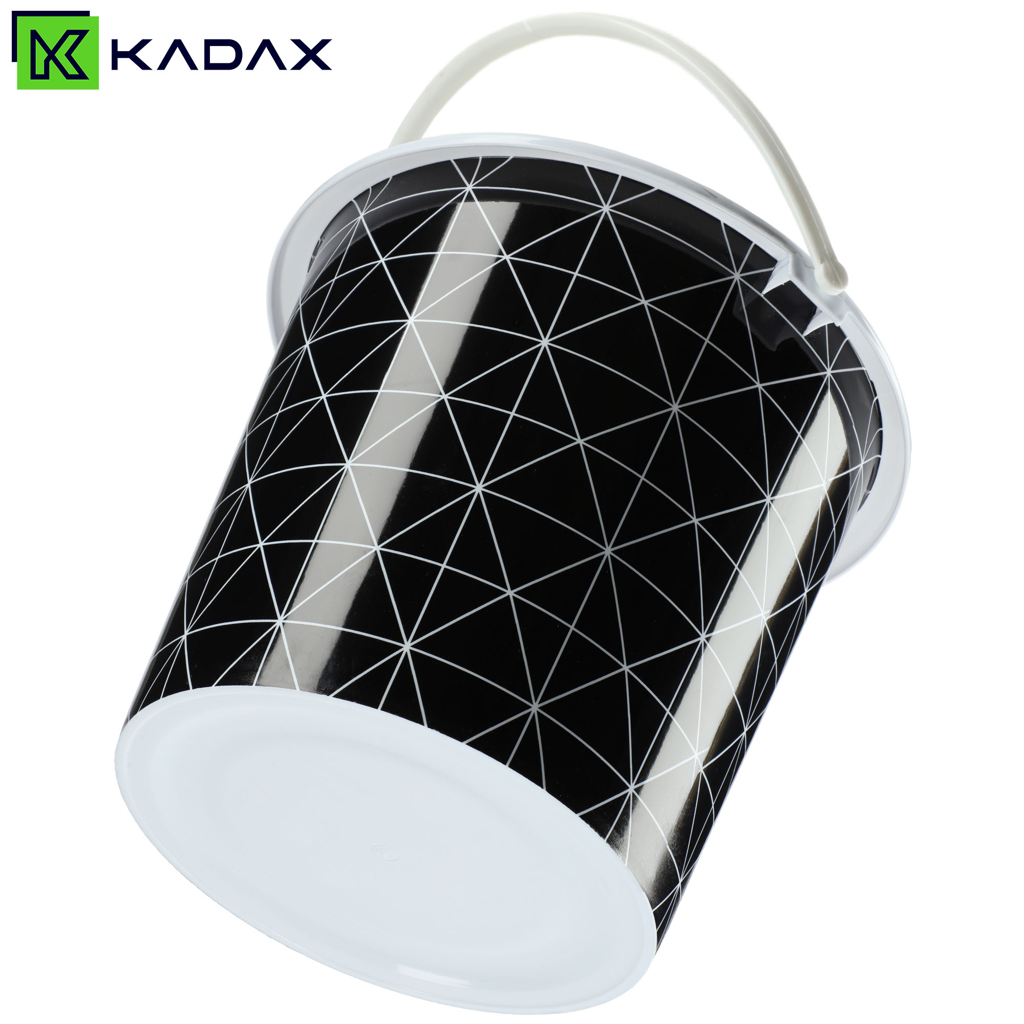 Wiadro plastikowe Ars 10L czarne w trójkąty