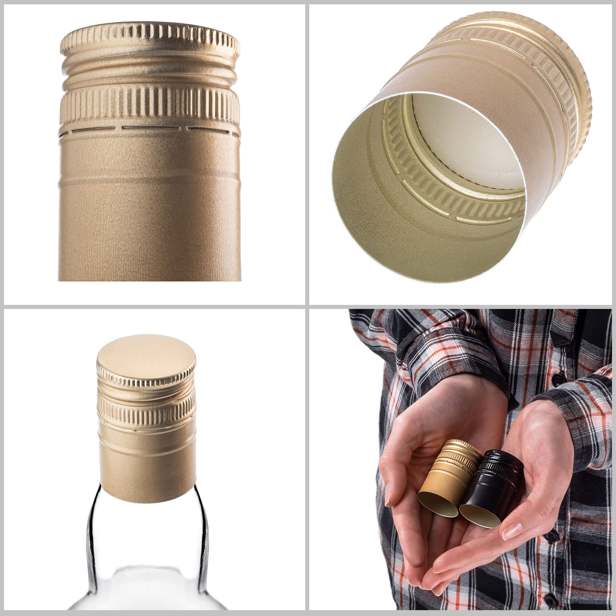 Aluminiowa zakrętka do butelek Annot fi 31.5mm długa złota 10 szt.