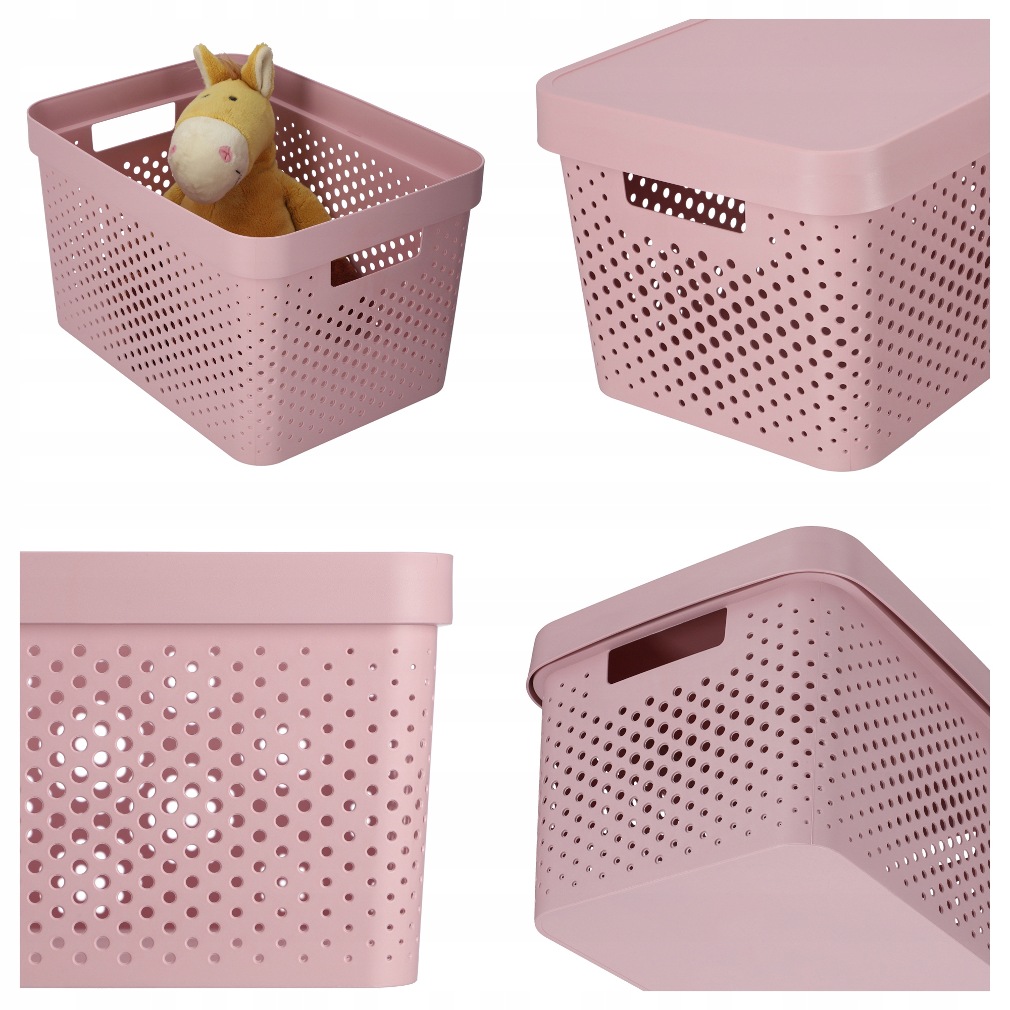 Pojemniki do przechowywania Curver Infinity 4,5 + 11 + 17L, różowe