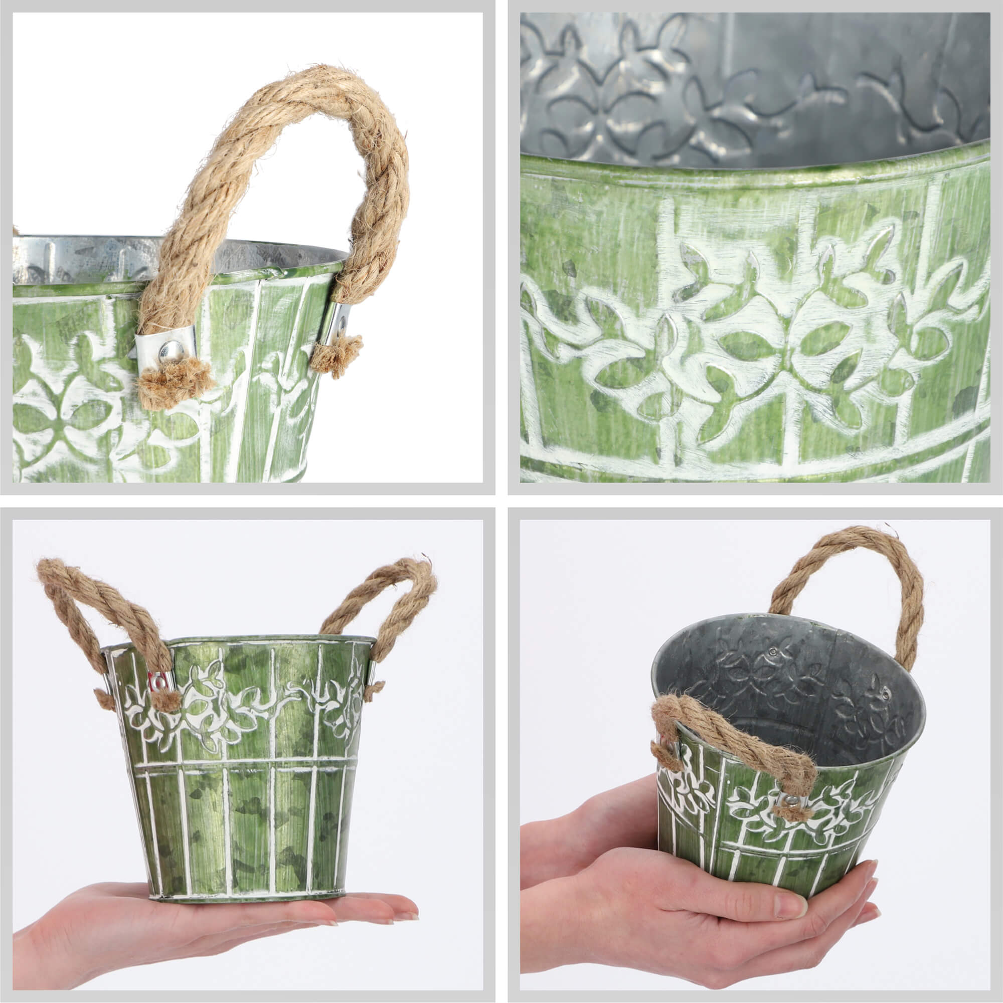 Osłonka na kwiaty okrągła 13 x 12 cm, zielona