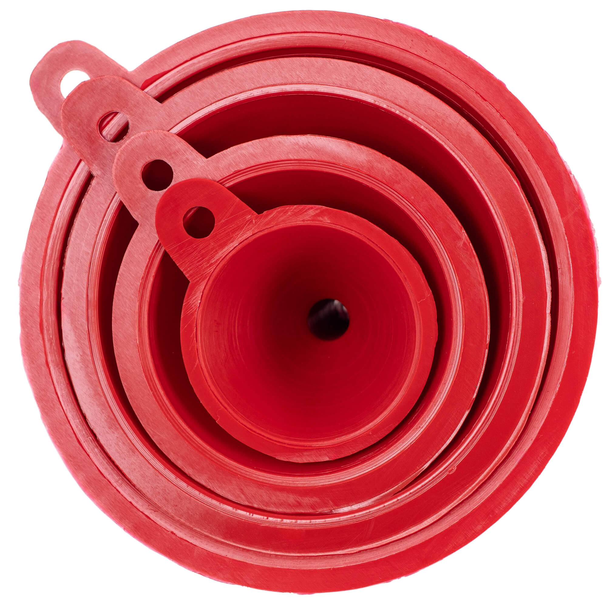 Zestaw lejków uniwersalnych Ranea czerwony 4 szt.