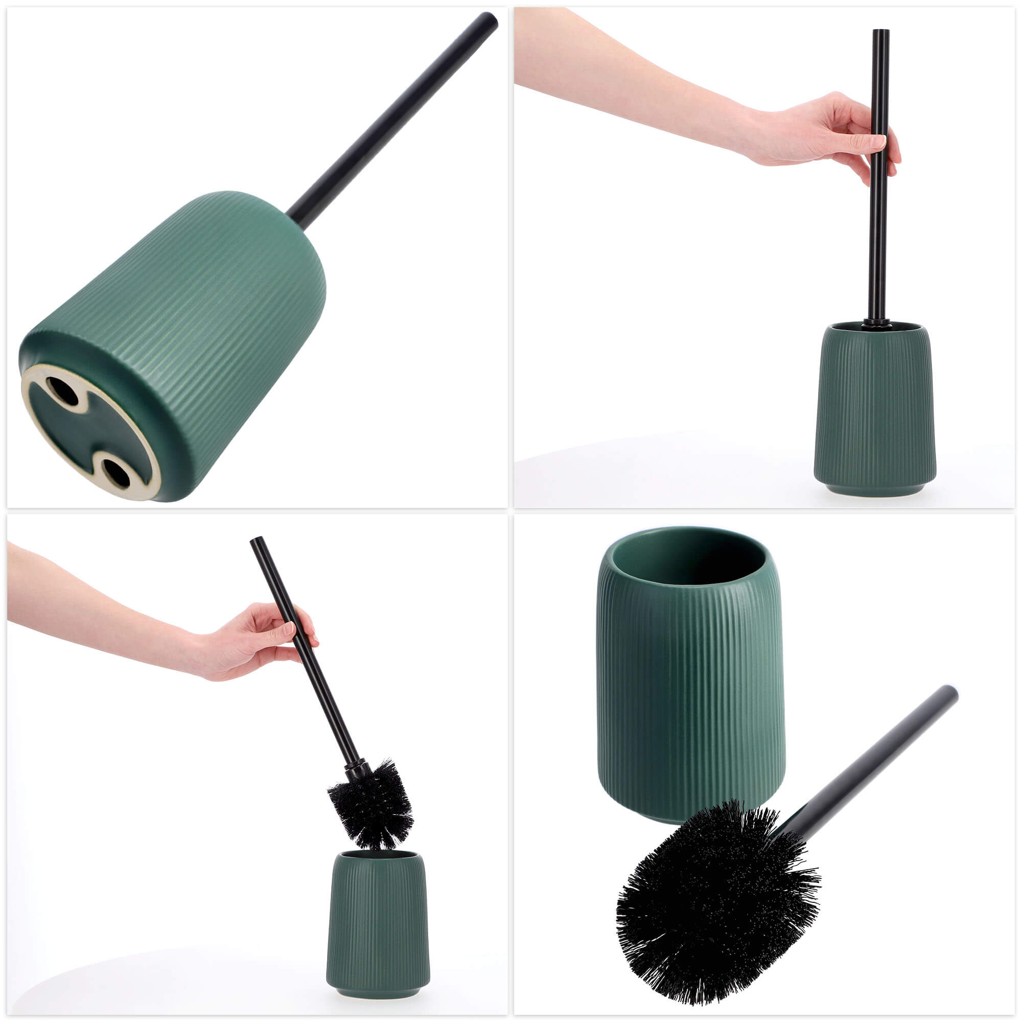 Szczotka do WC Mataro z pojemnikiem 41 cm, zielona