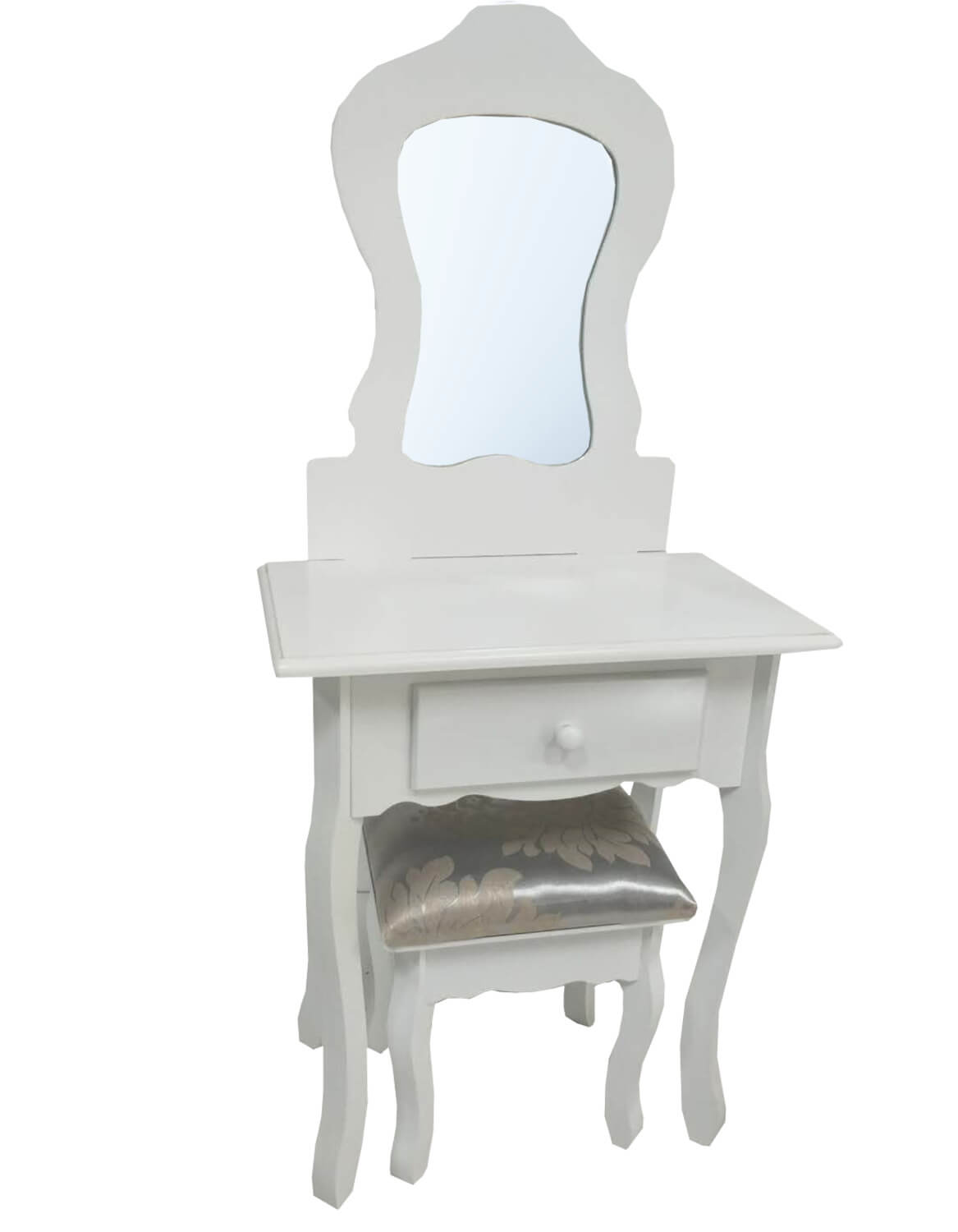 Toaletka kosmetyczna Schio z taboretem dla dzieci 115 x 50 cm, biała