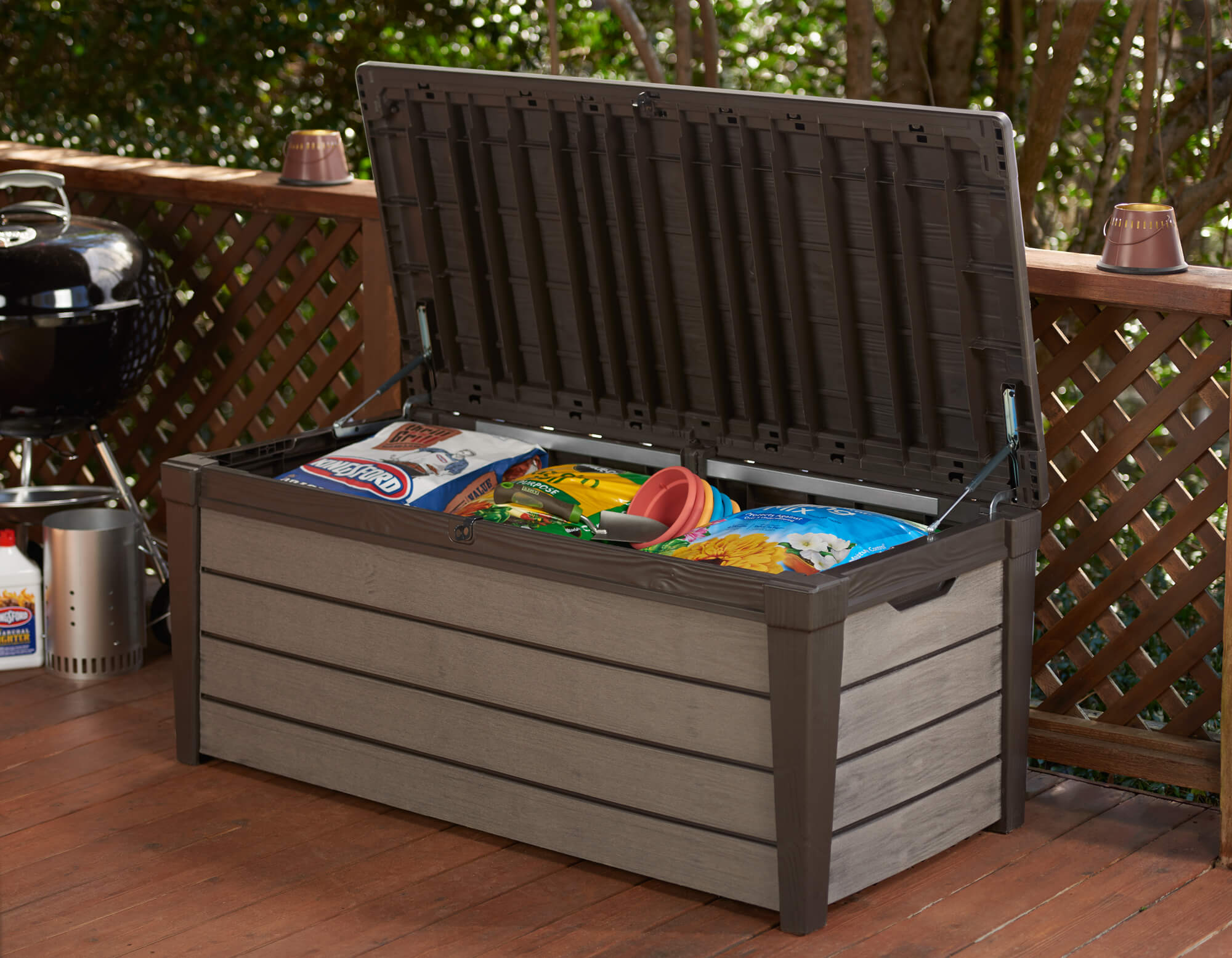 Skrzynia ogrodowa Keter Brushwood Storage Box 455L, brąz