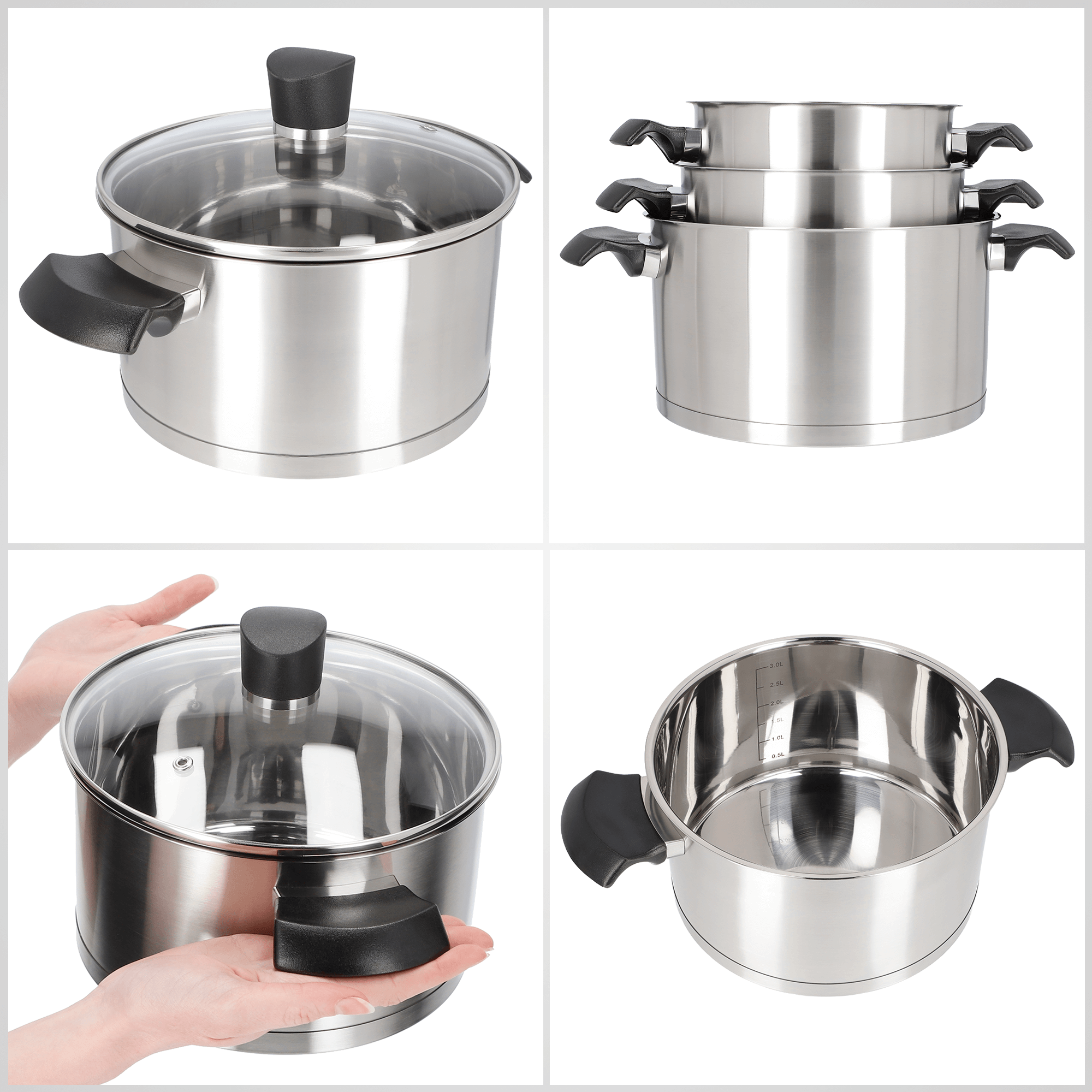 Komplet garnków 2,5L + 3,4L +5,8L