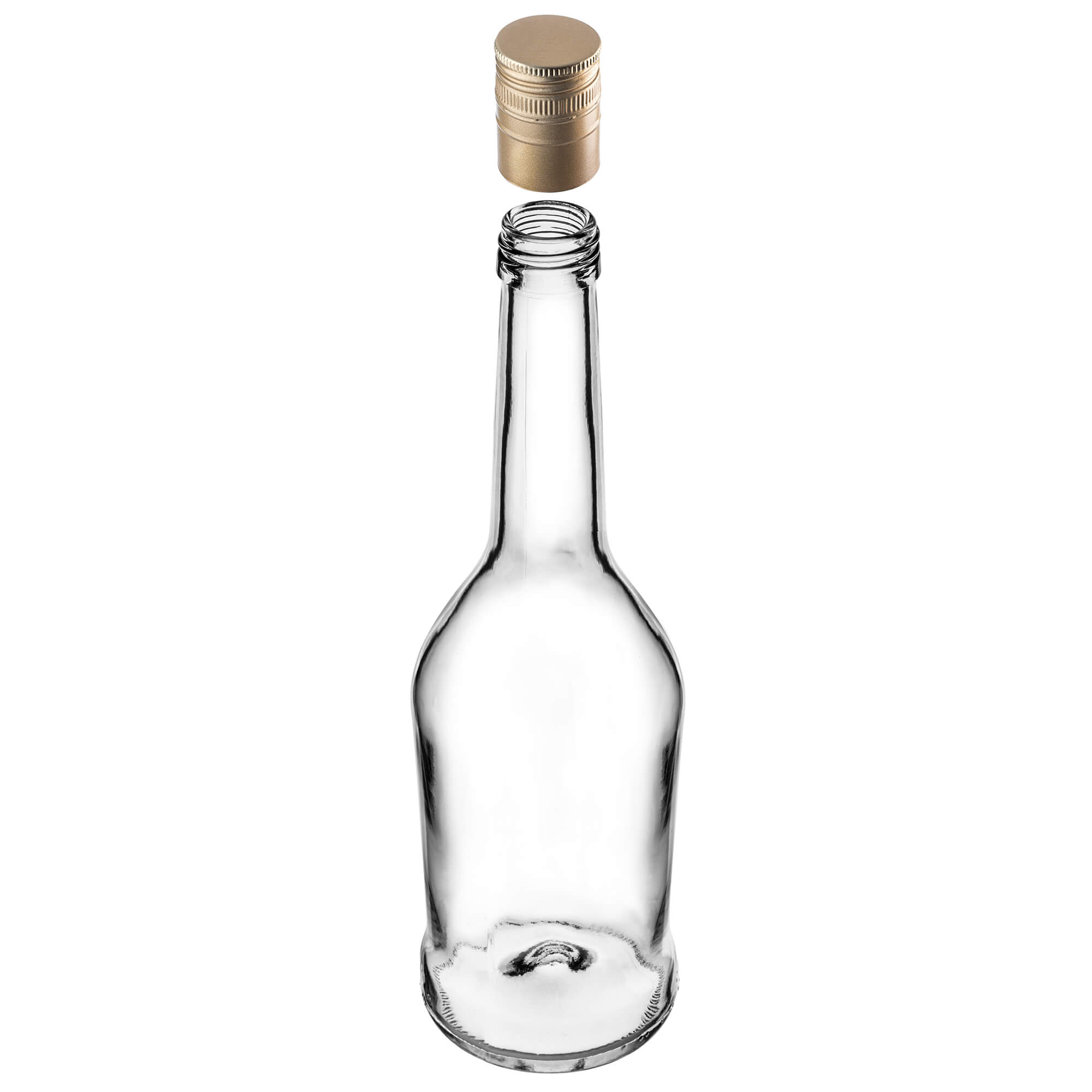 Szklana butelka na nalewkę Loiret 500ml z długą złotą zakrętką 50 szt.