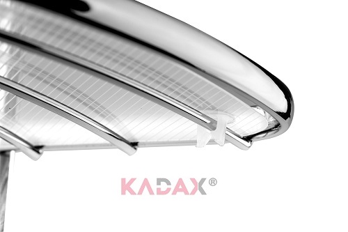 Półka łazienkowa narożna Kobuk 1-poziomowa srebrna