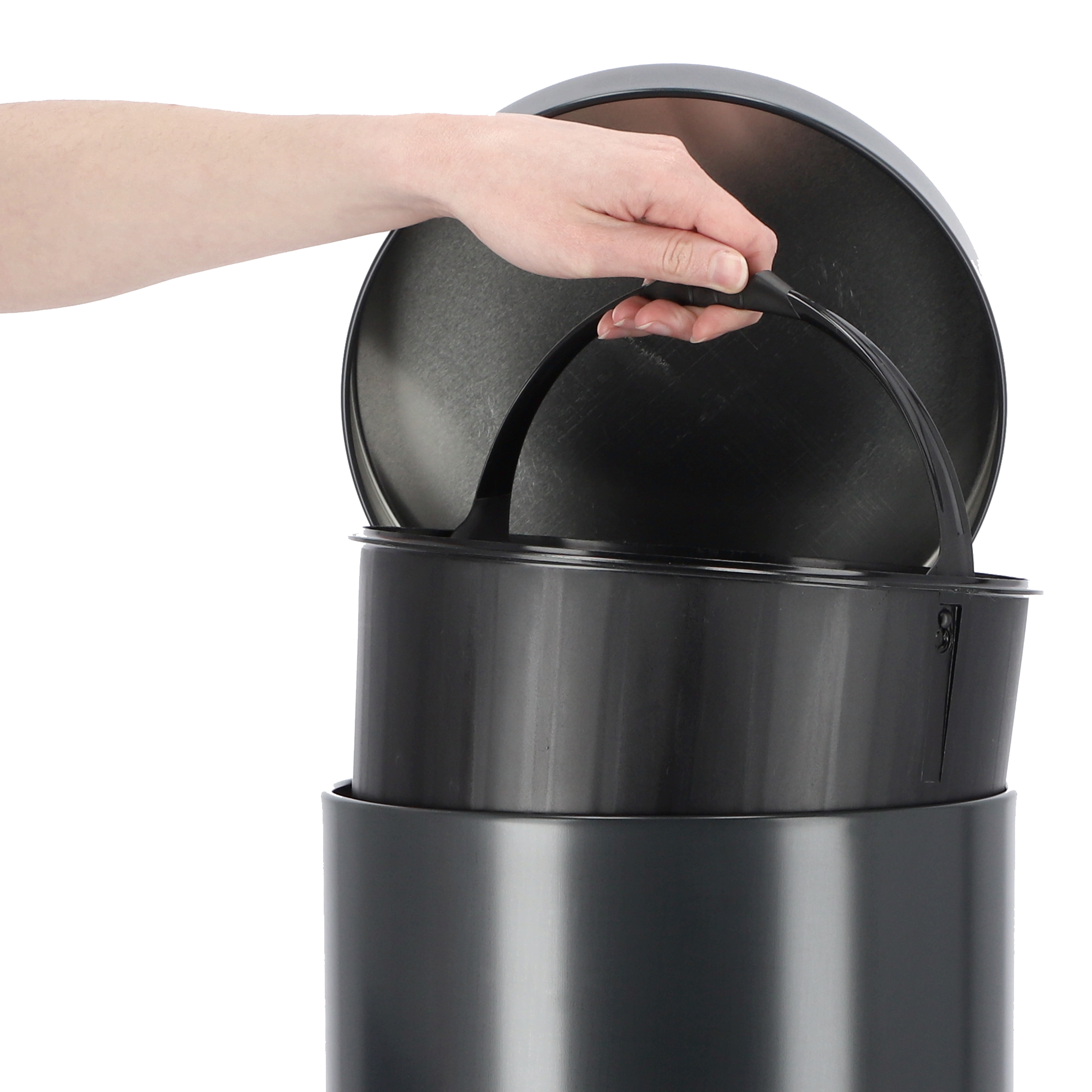 Stalowy kosz na śmieci Melfi 14L, czarny